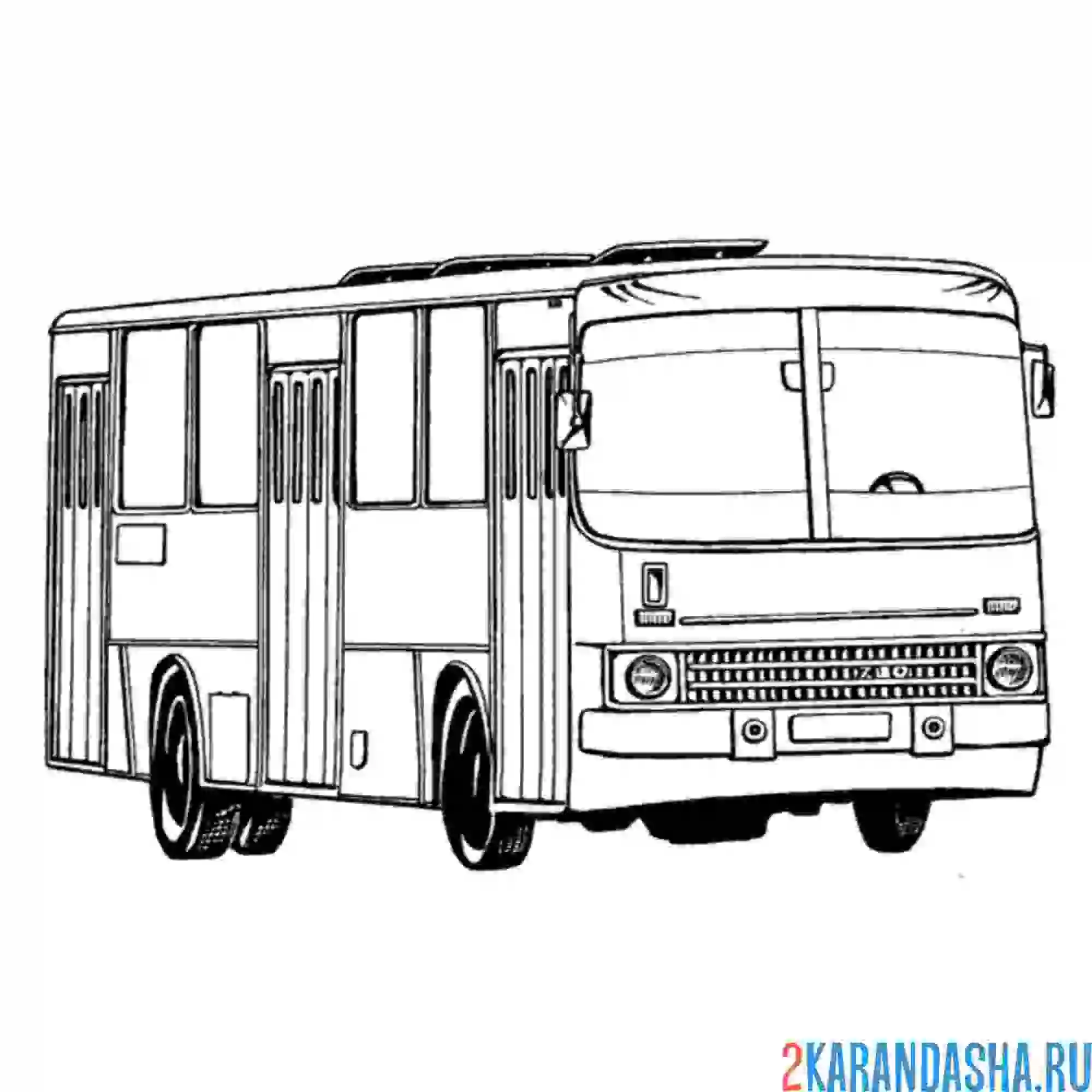 Раскраска автобус для перевозки пассажиров
