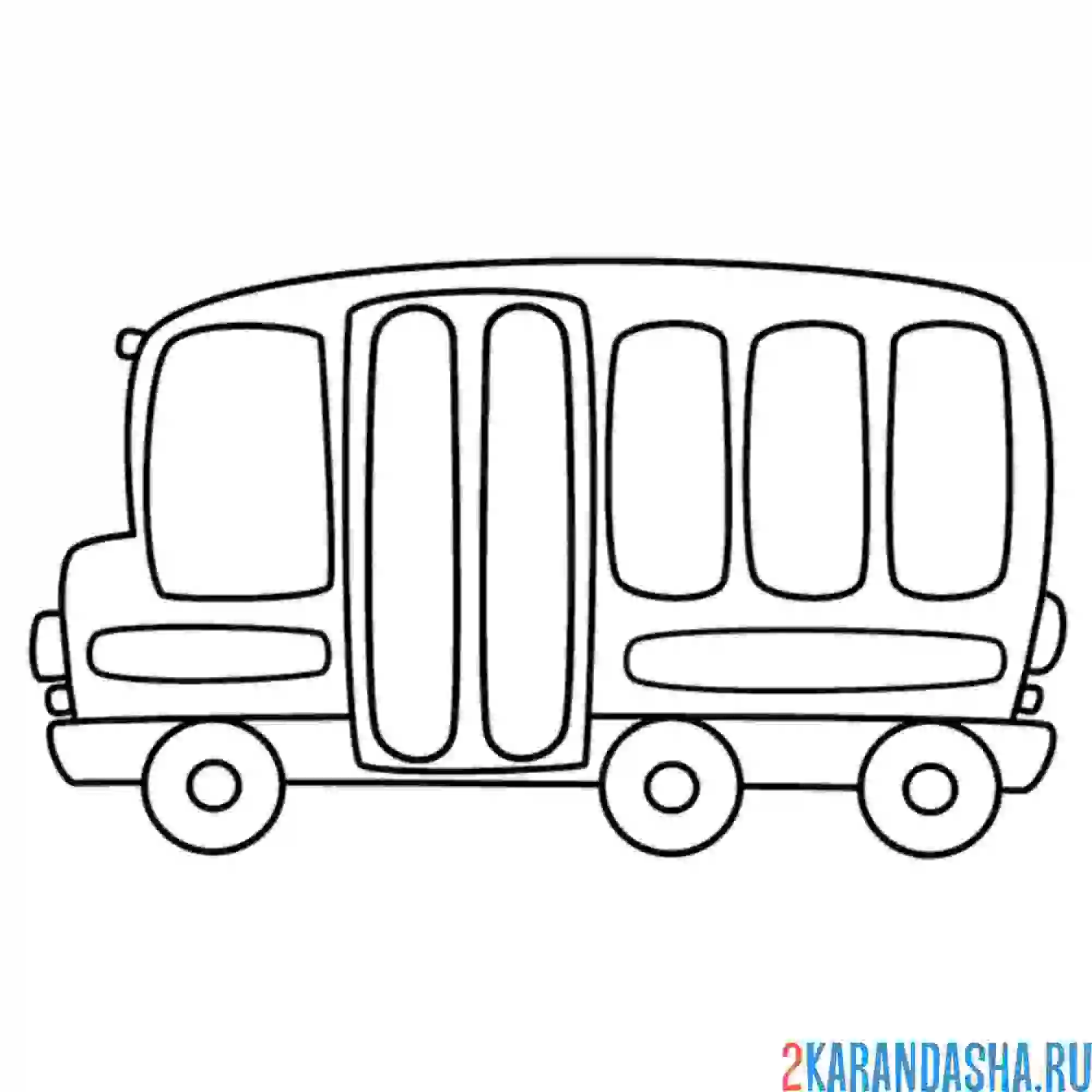 Раскраска не очень большой автобус