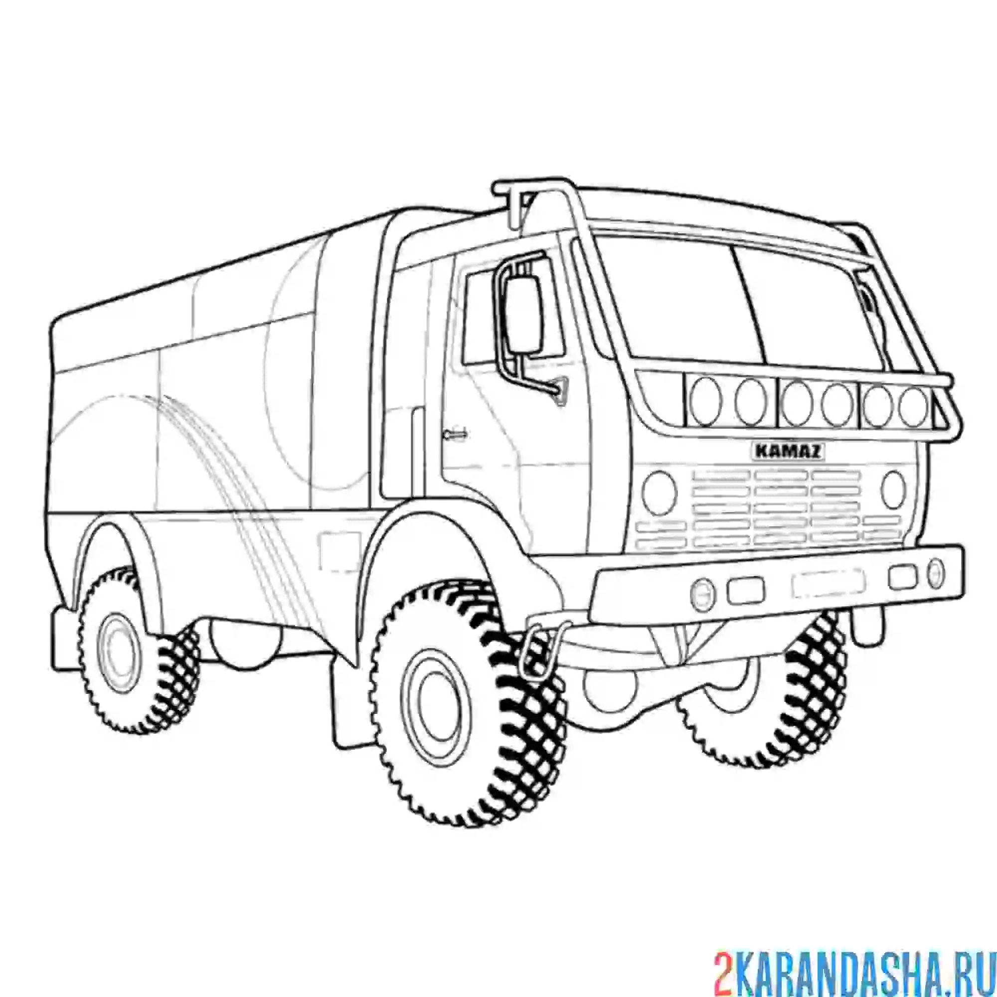 Раскраска грузовик камаз 4326