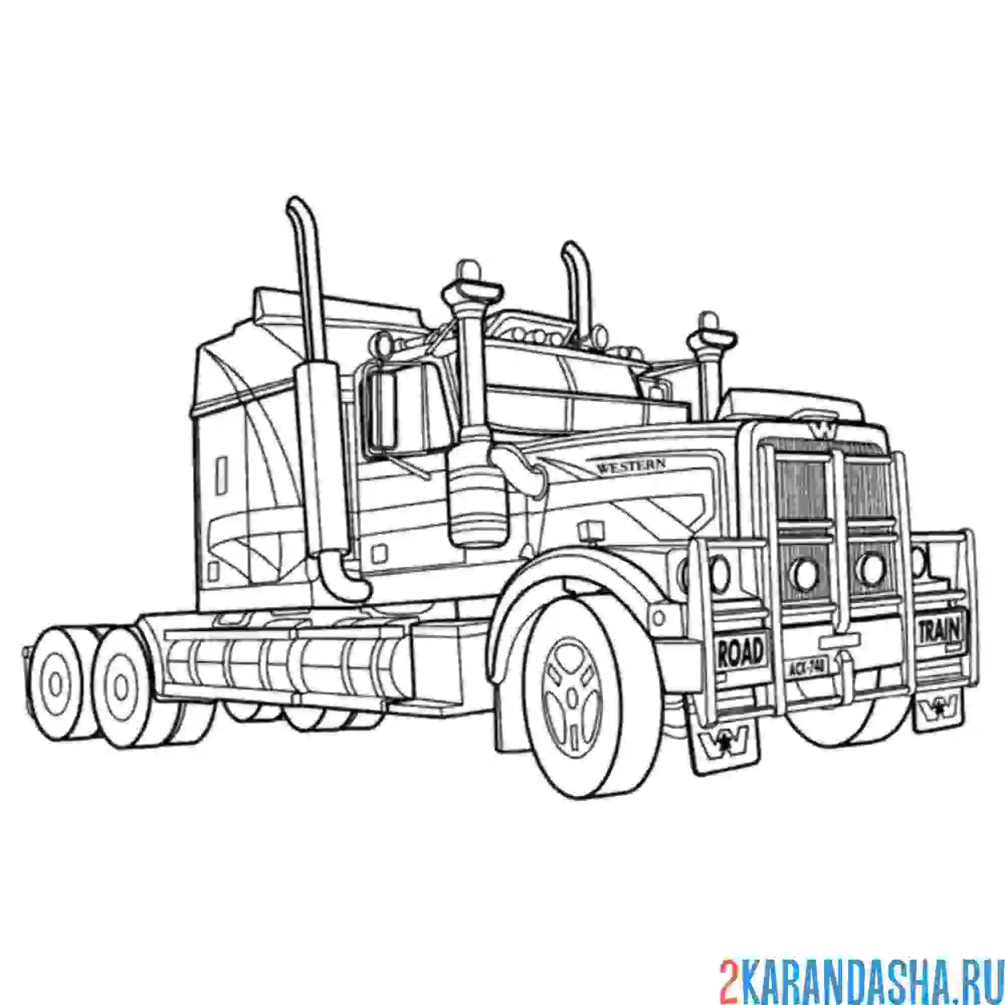 Раскраска грузовик australian truck