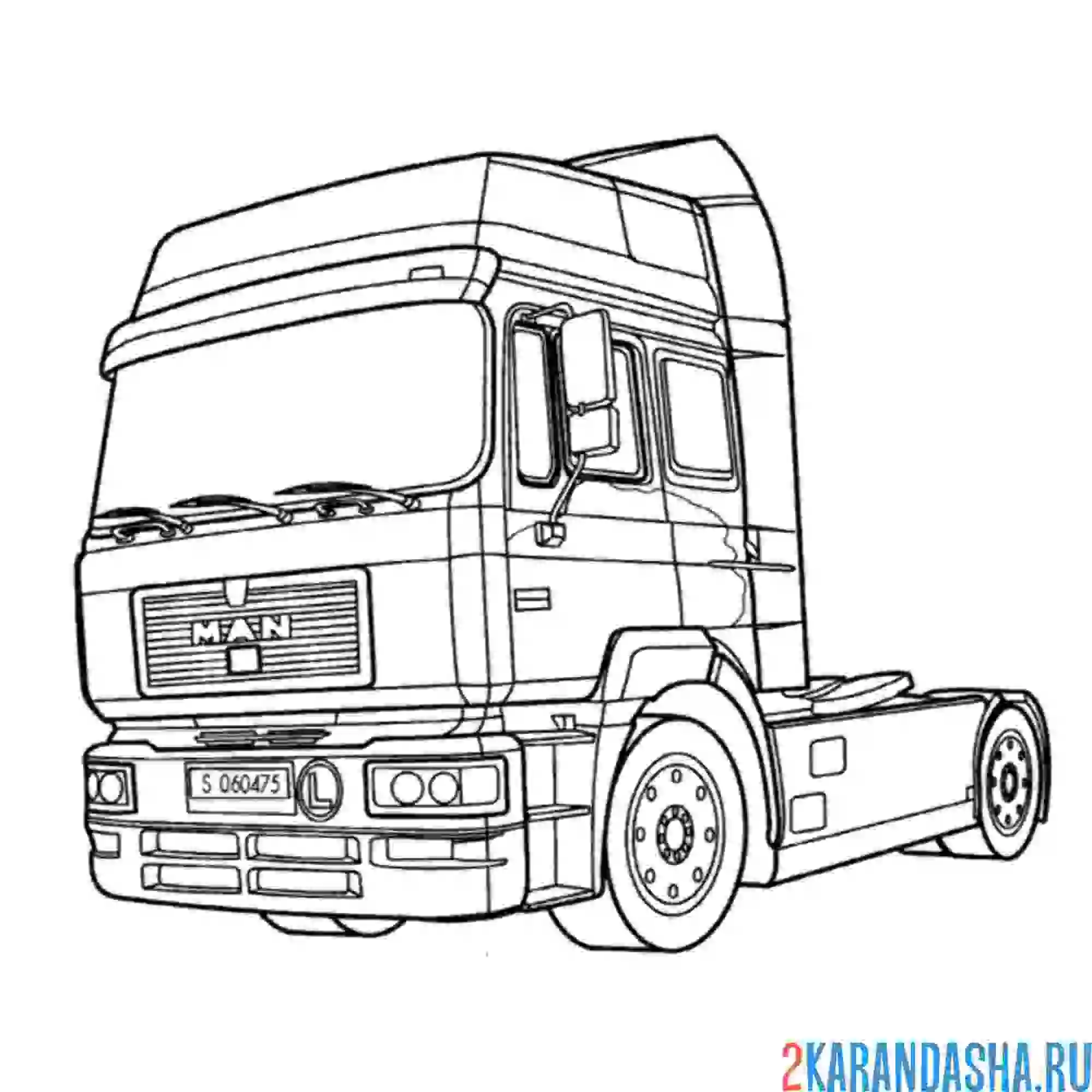 Раскраска грузовик man f-2000