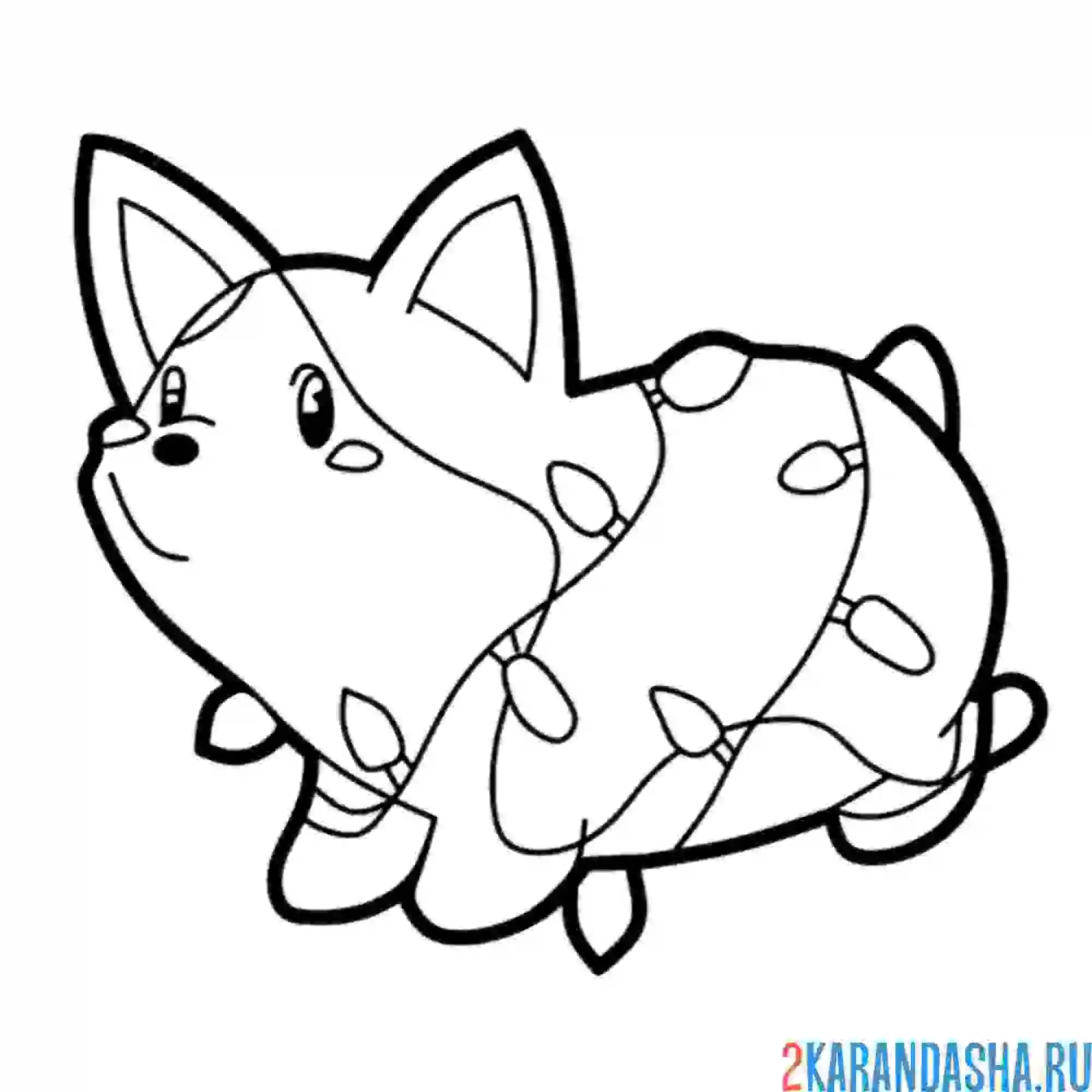 Раскраска собака в гирлянде