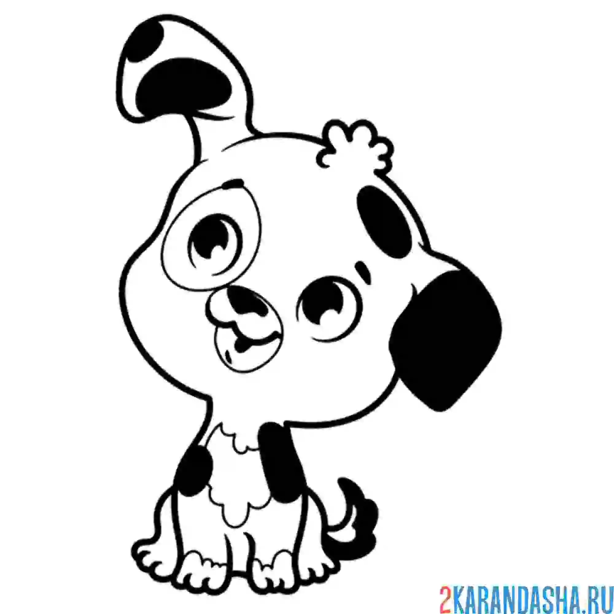 Раскраска щеночек собачка