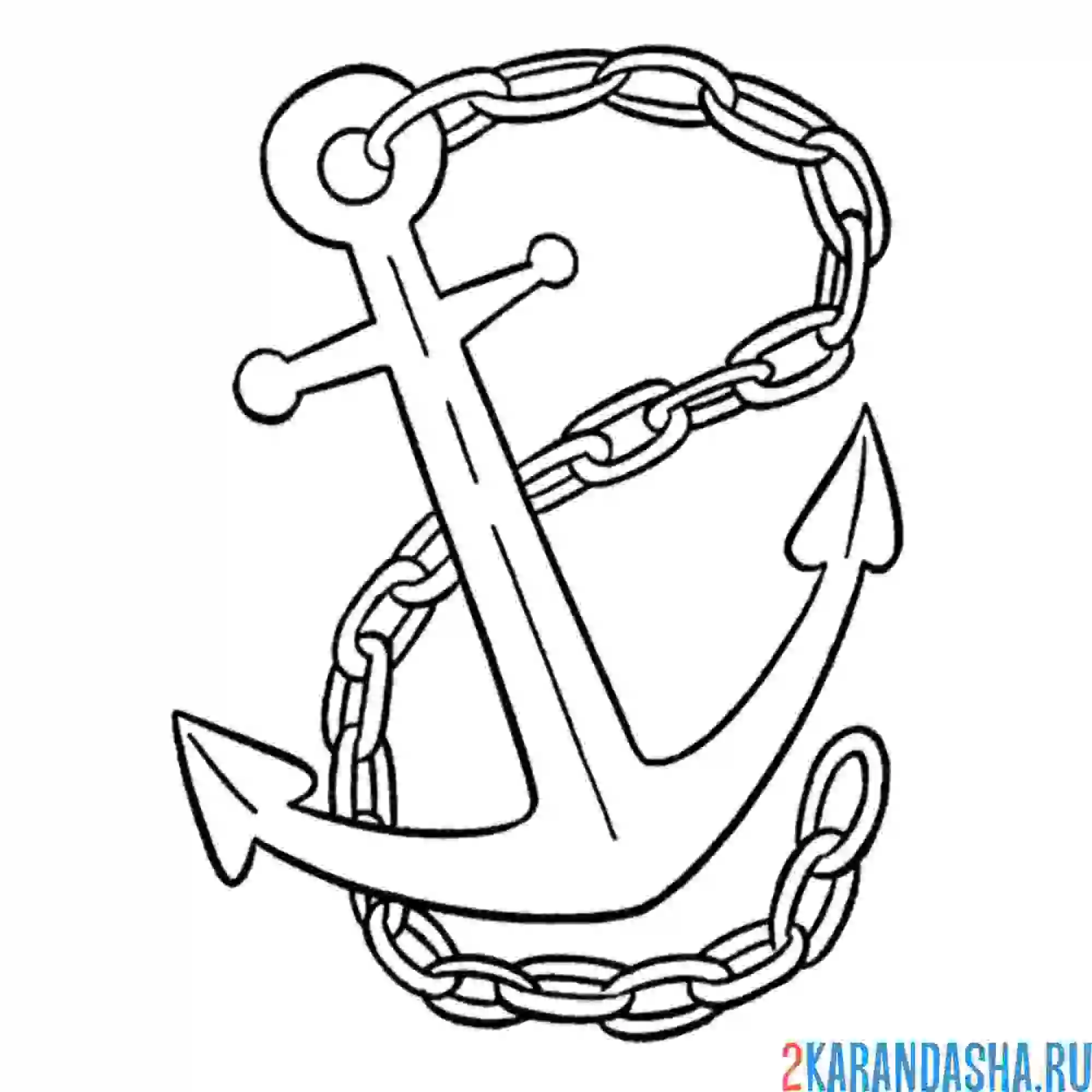 Раскраска якорь