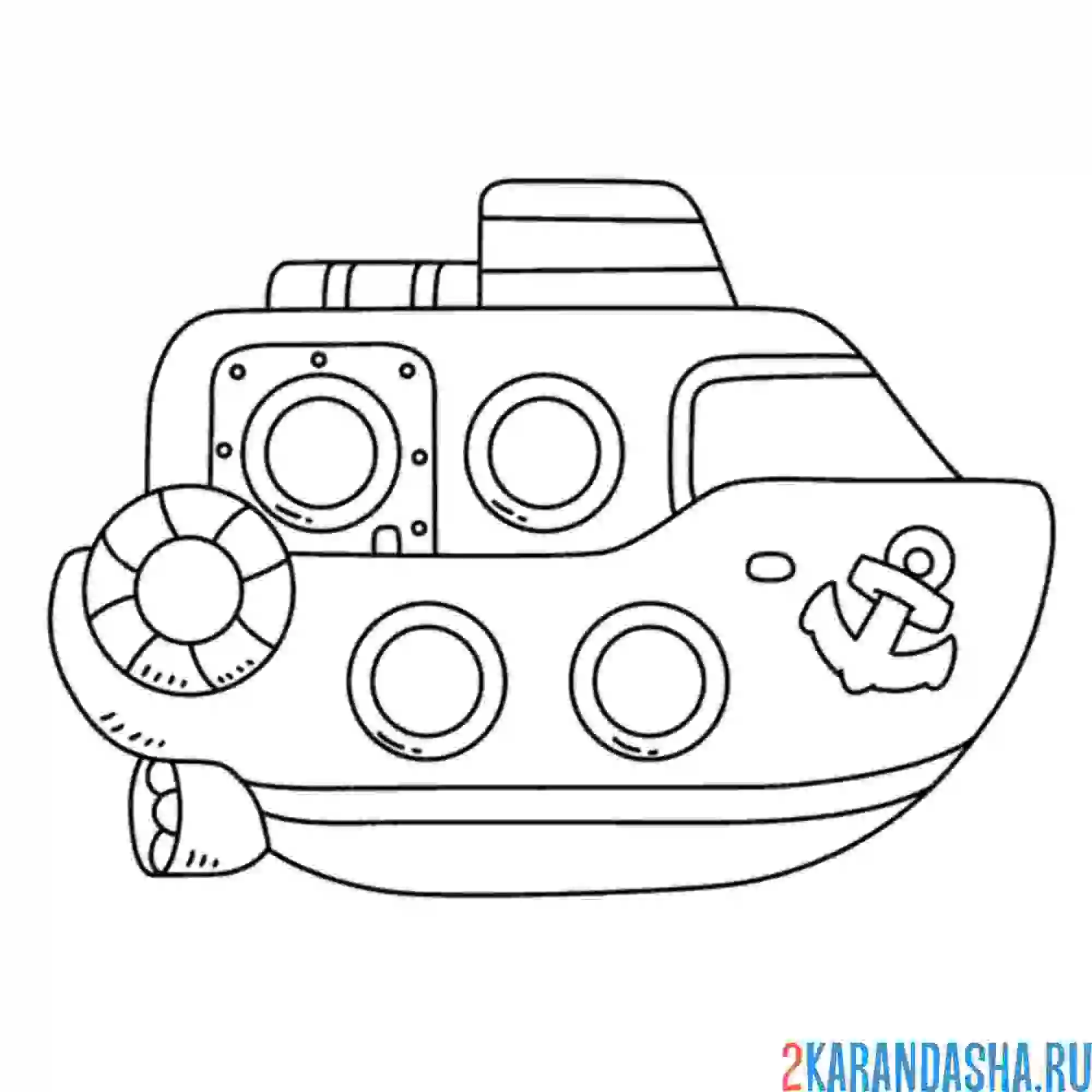 Раскраска лодочка для малышей