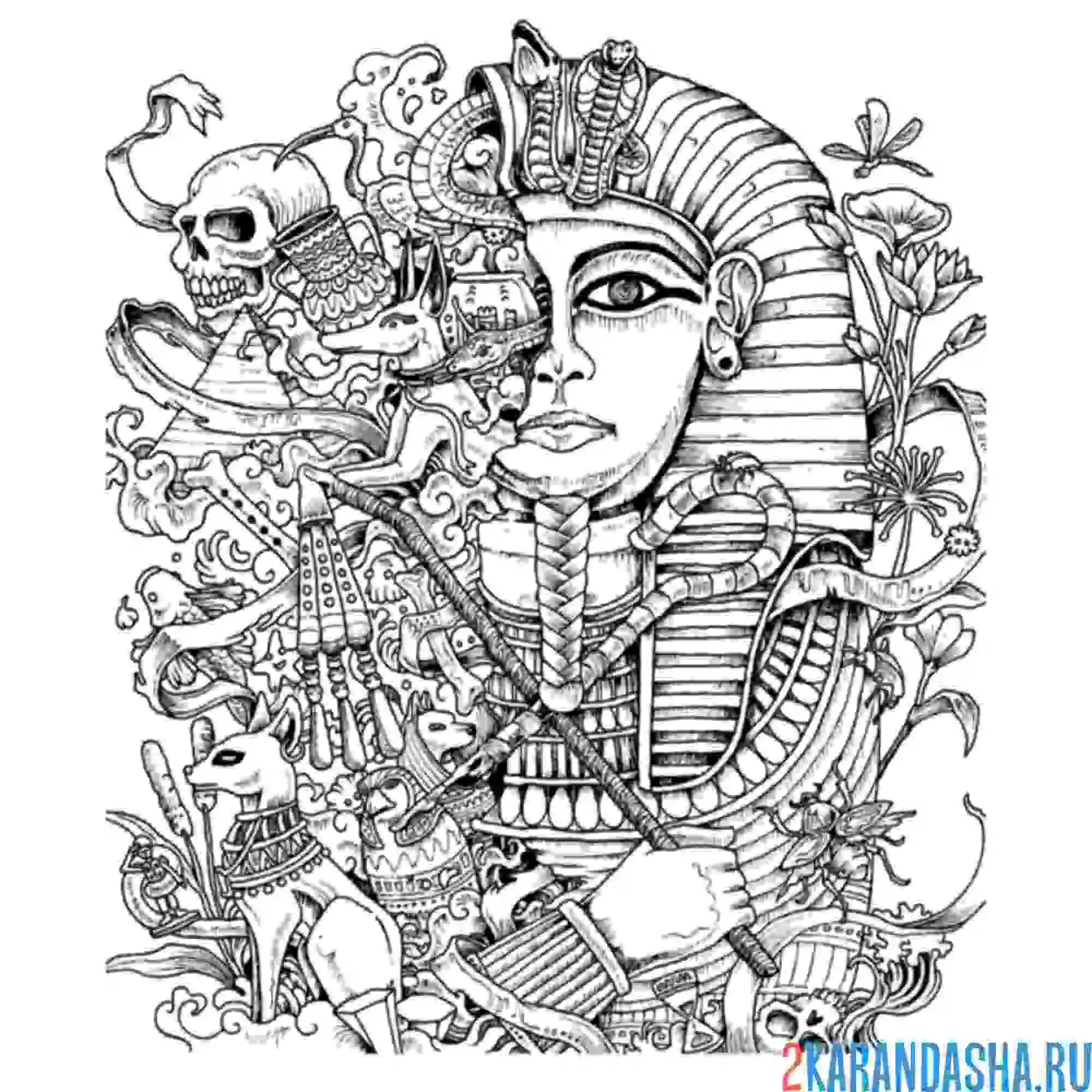 Раскраска арт-терапия египет