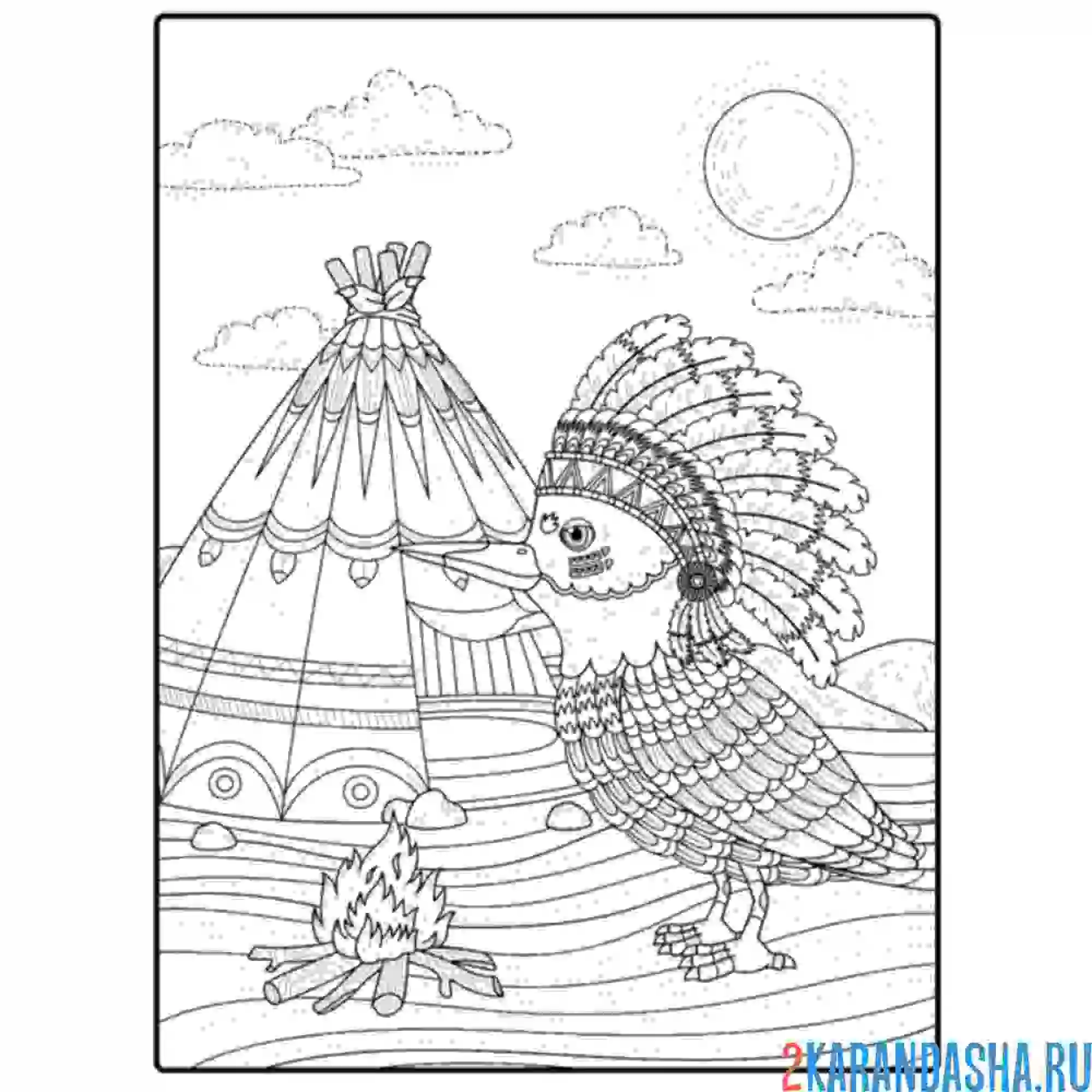 Раскраска арт-терапия попугай