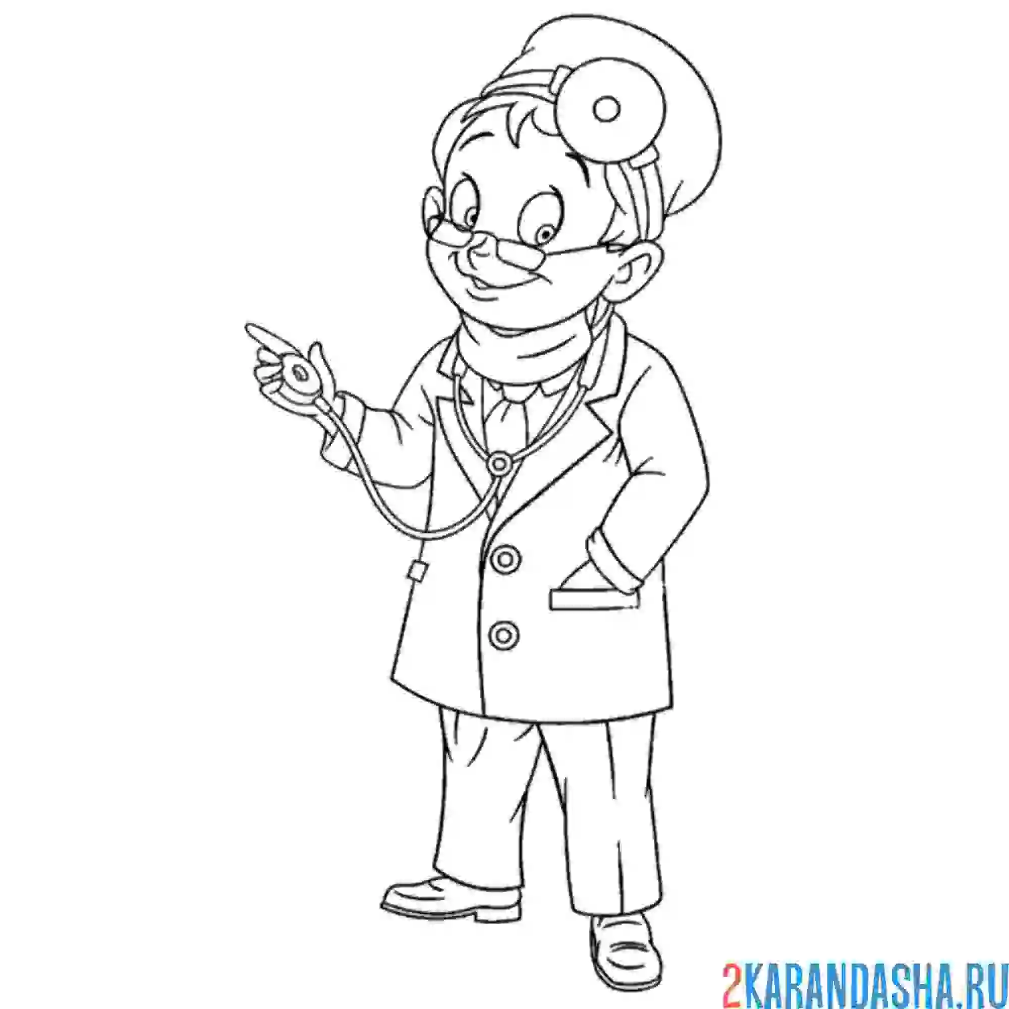 Раскраска лор доктор врач