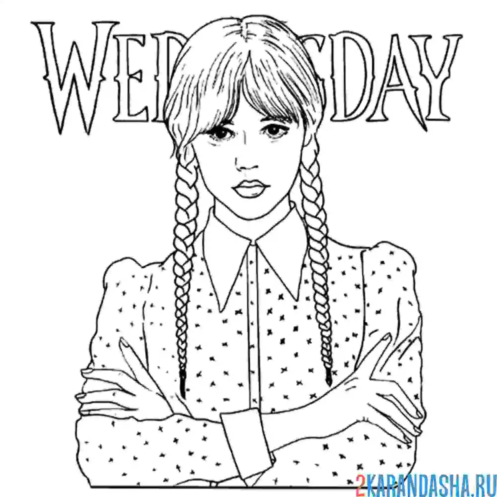 Wednesday addams coloring page - coloring home