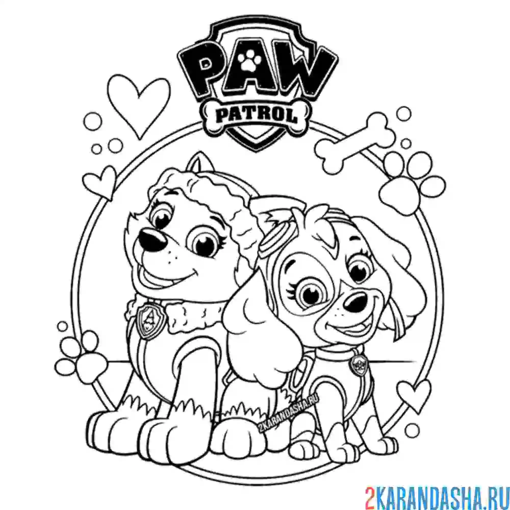 Раскраска эверест и скай