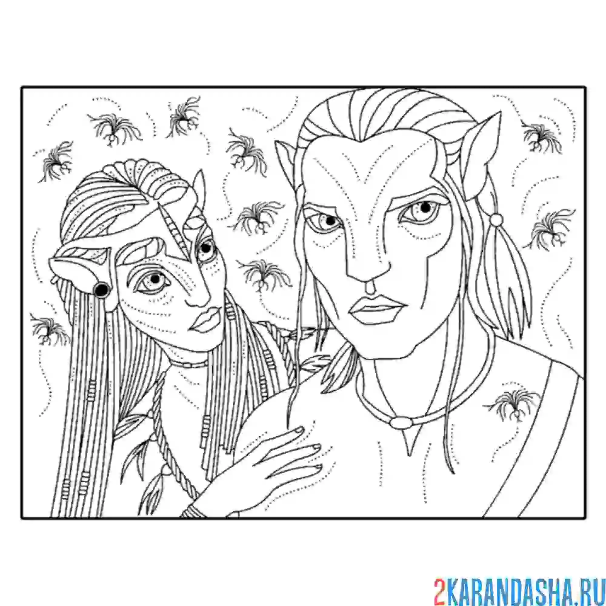 Раскраска нейтири и джейк салли