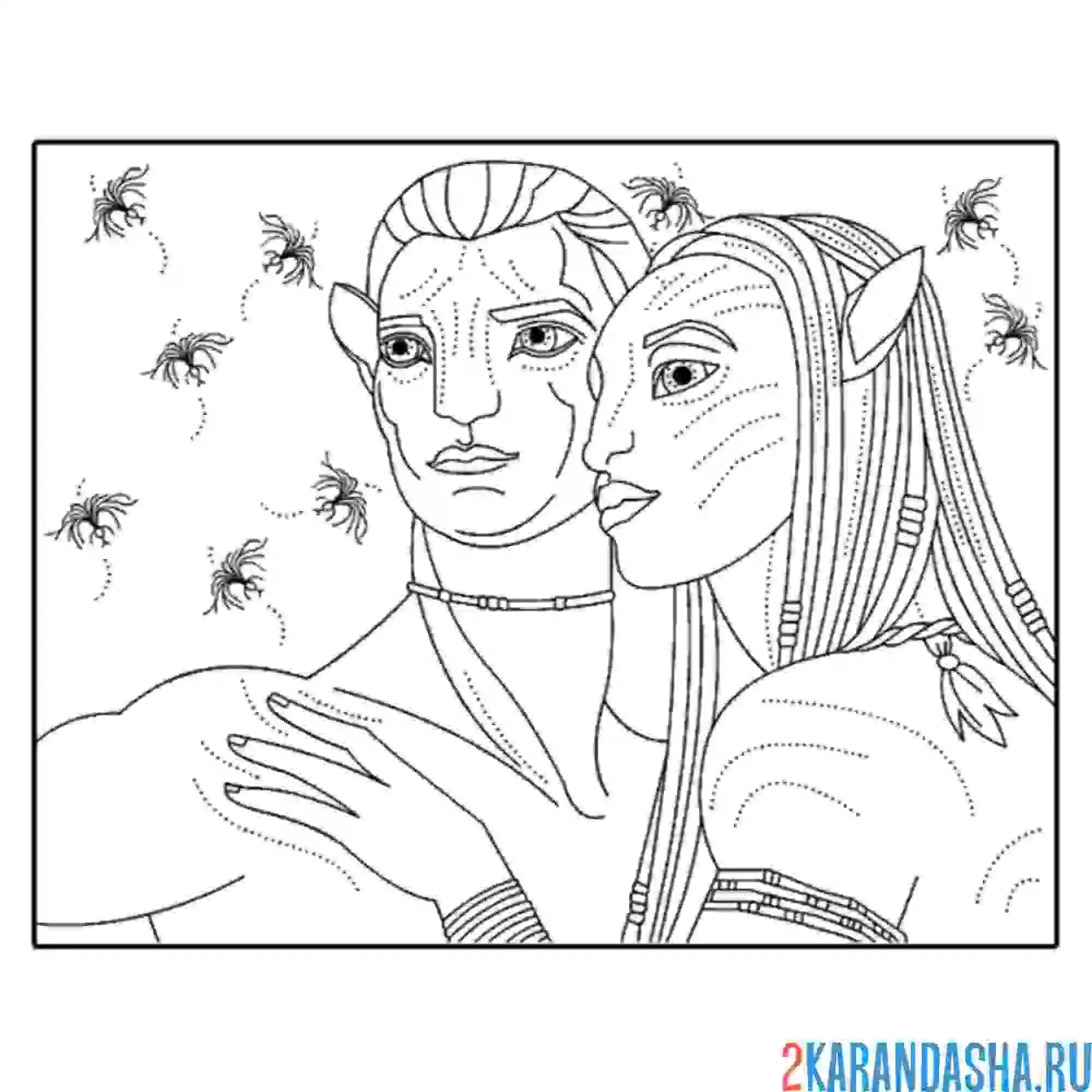 Раскраска джейк салли и нейтири