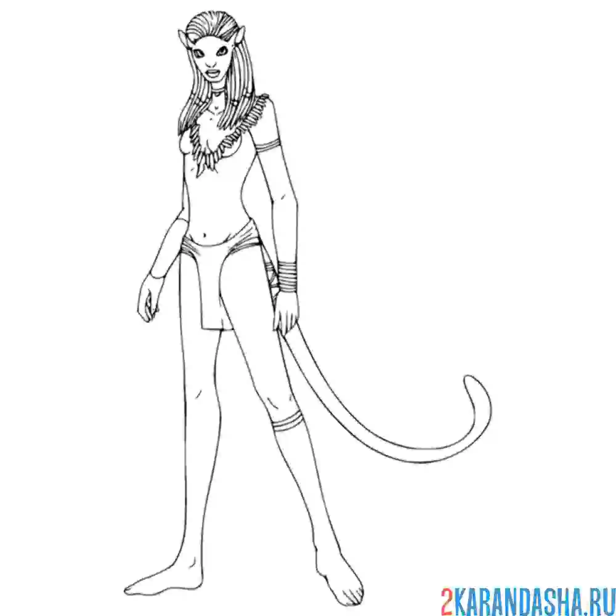 Раскраска нейтири воительница аватар 2