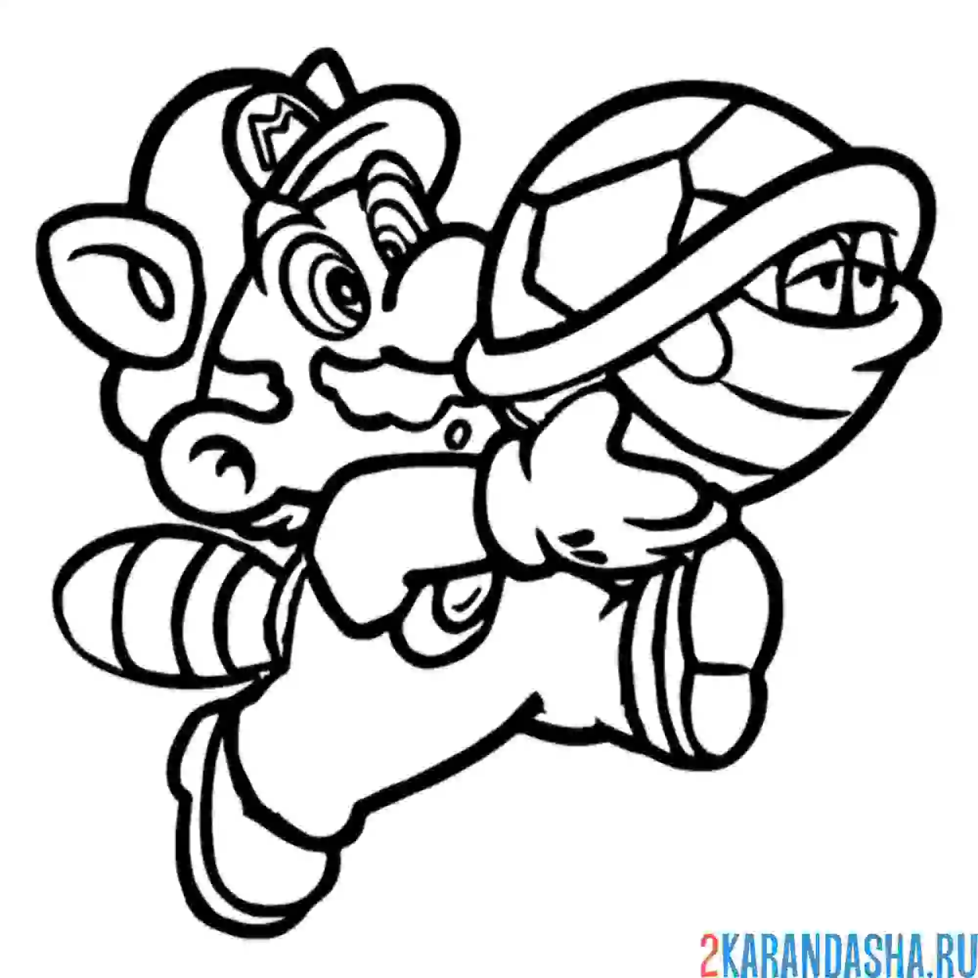 Раскраска марио черепашка