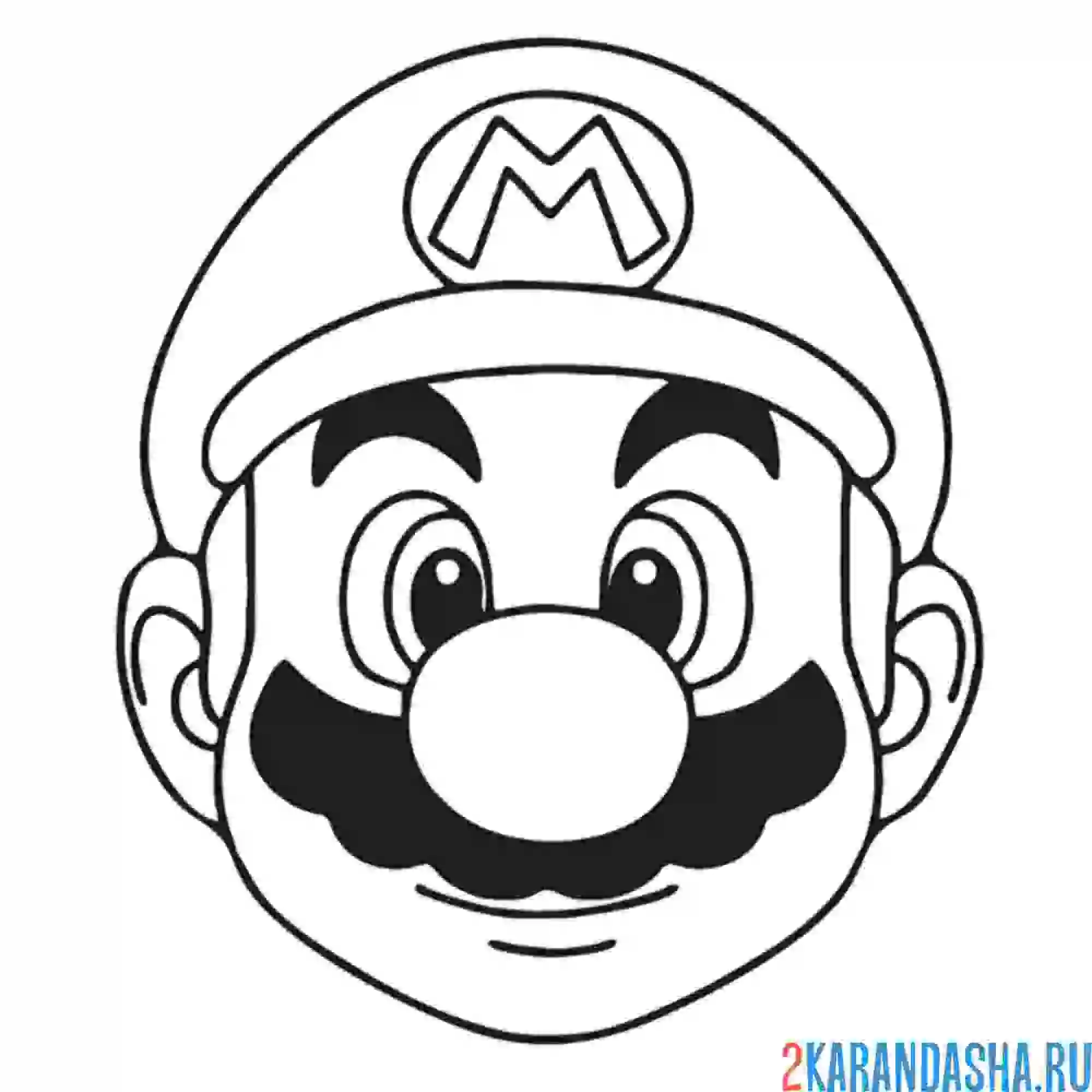 Раскраска марио маска