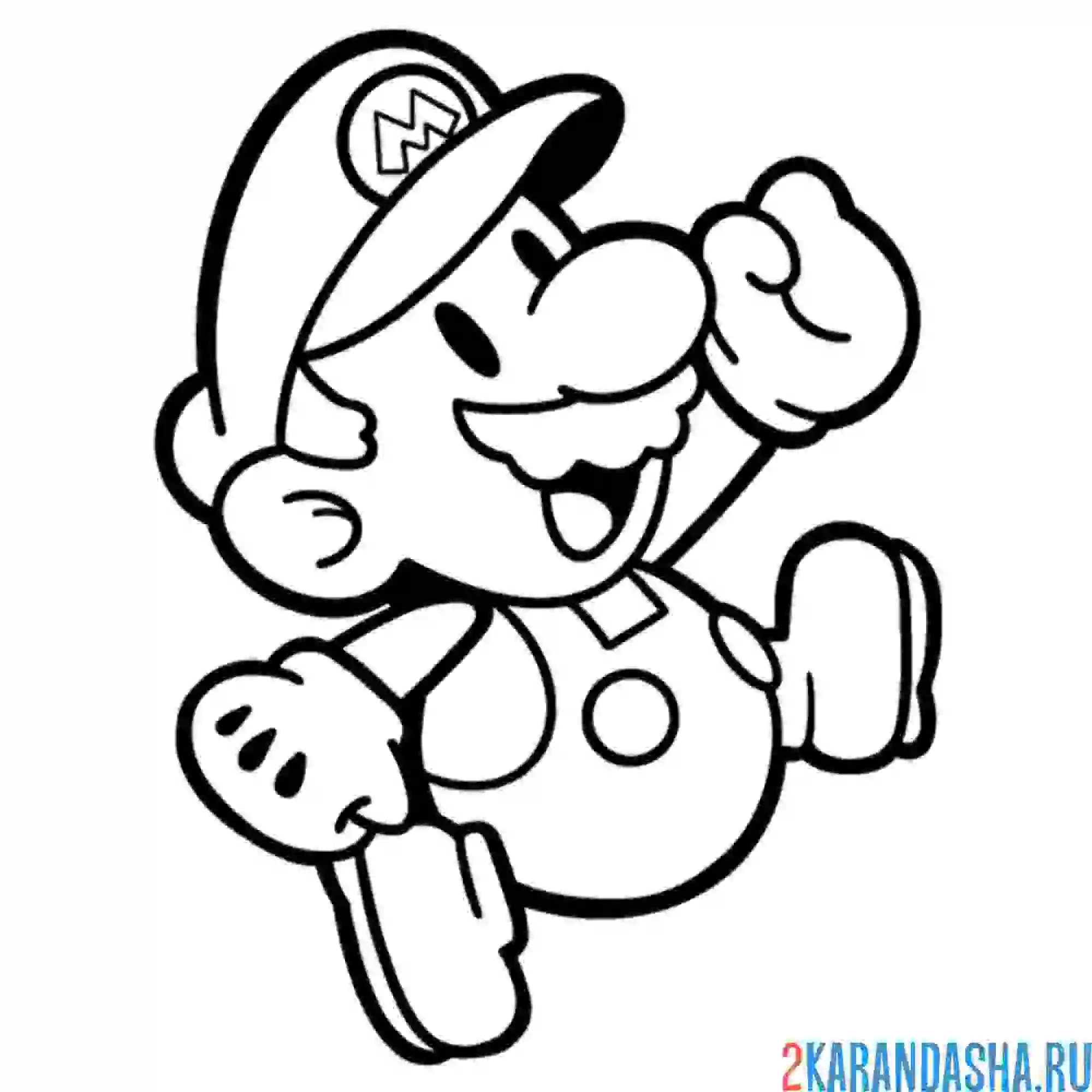 Раскраска марио вид сбоку