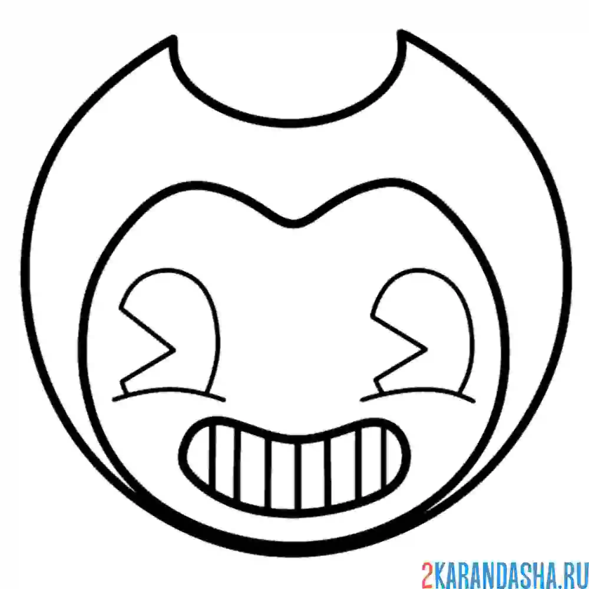 Раскраска бенди маска