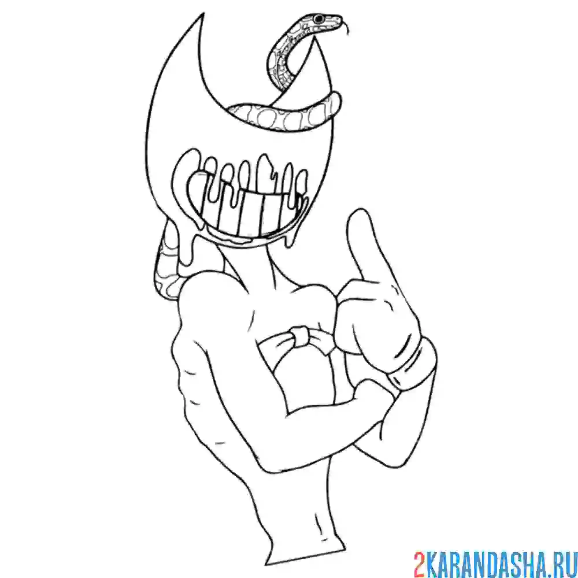 Раскраска чернильный демон и змея