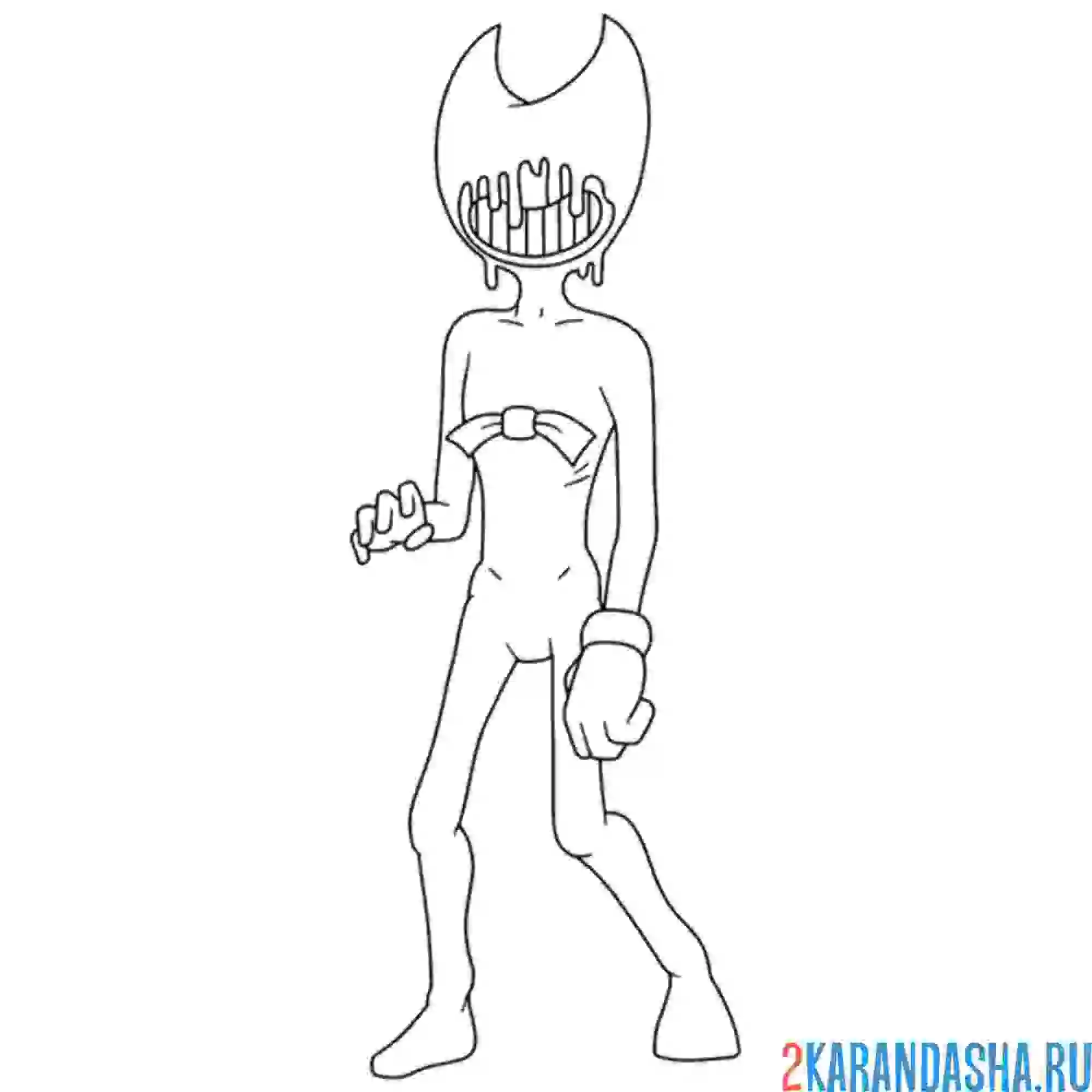 Раскраска бенди позирует