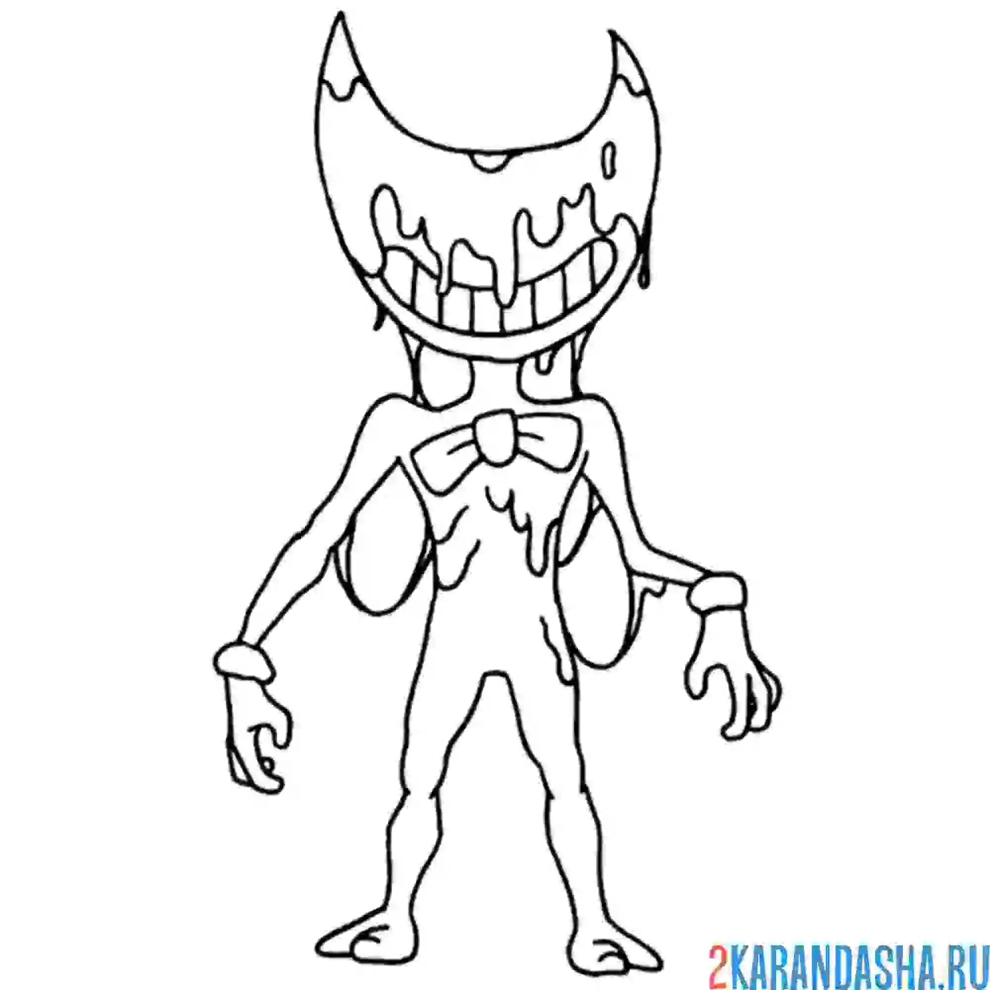 Раскраска бенди демон черный