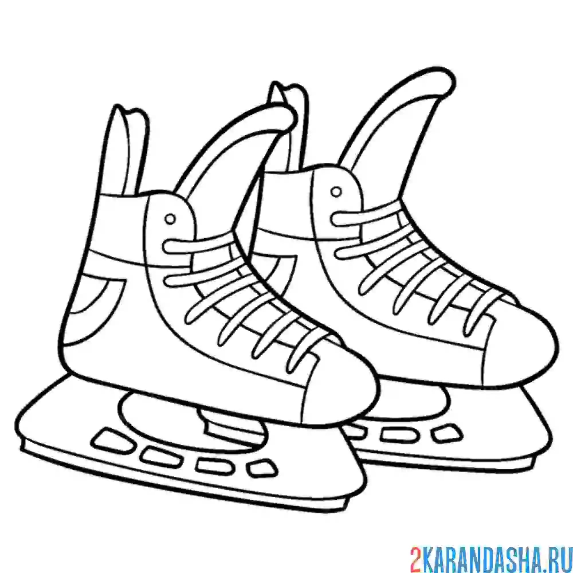 Раскраска коньки хоккеиста