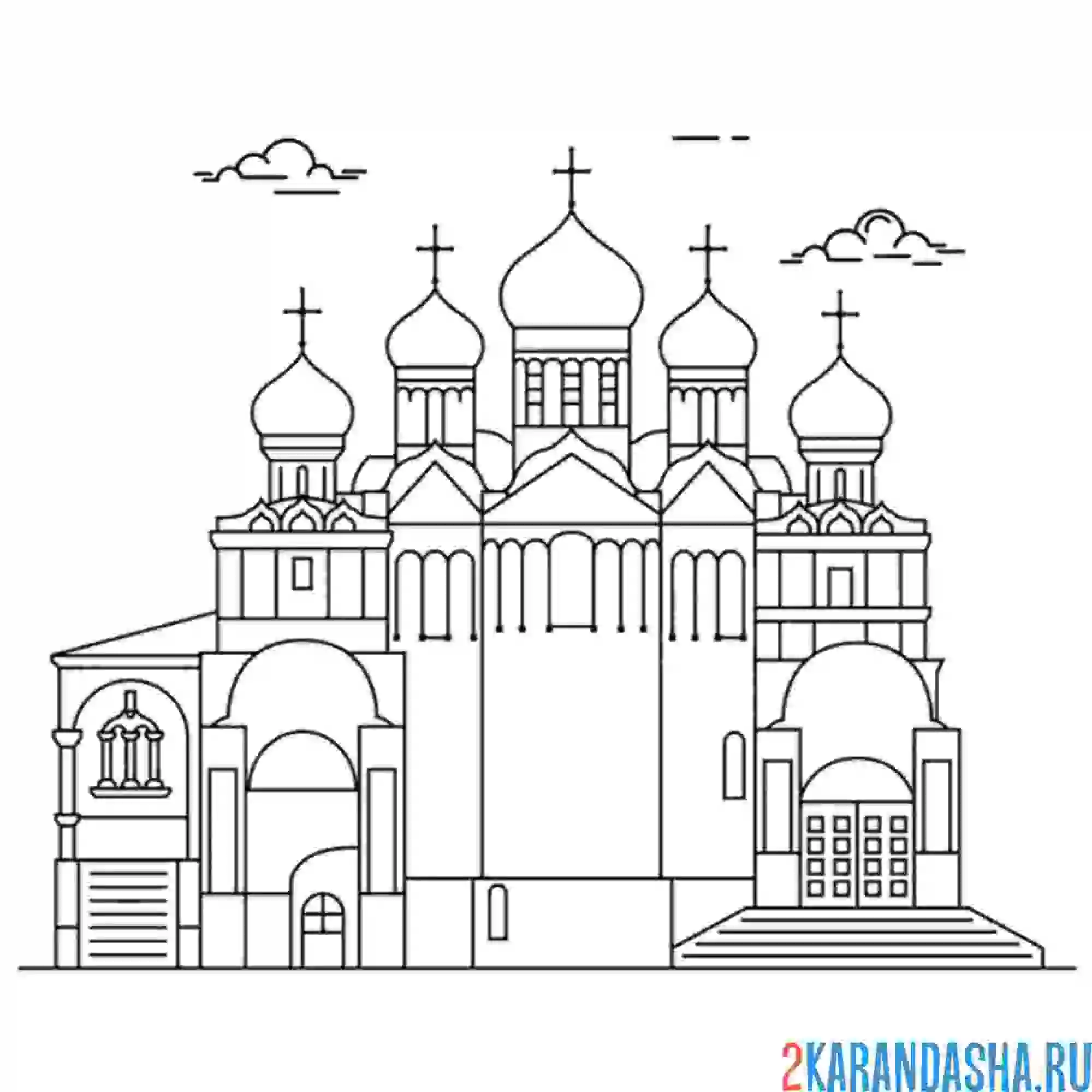 Раскраска российский храм