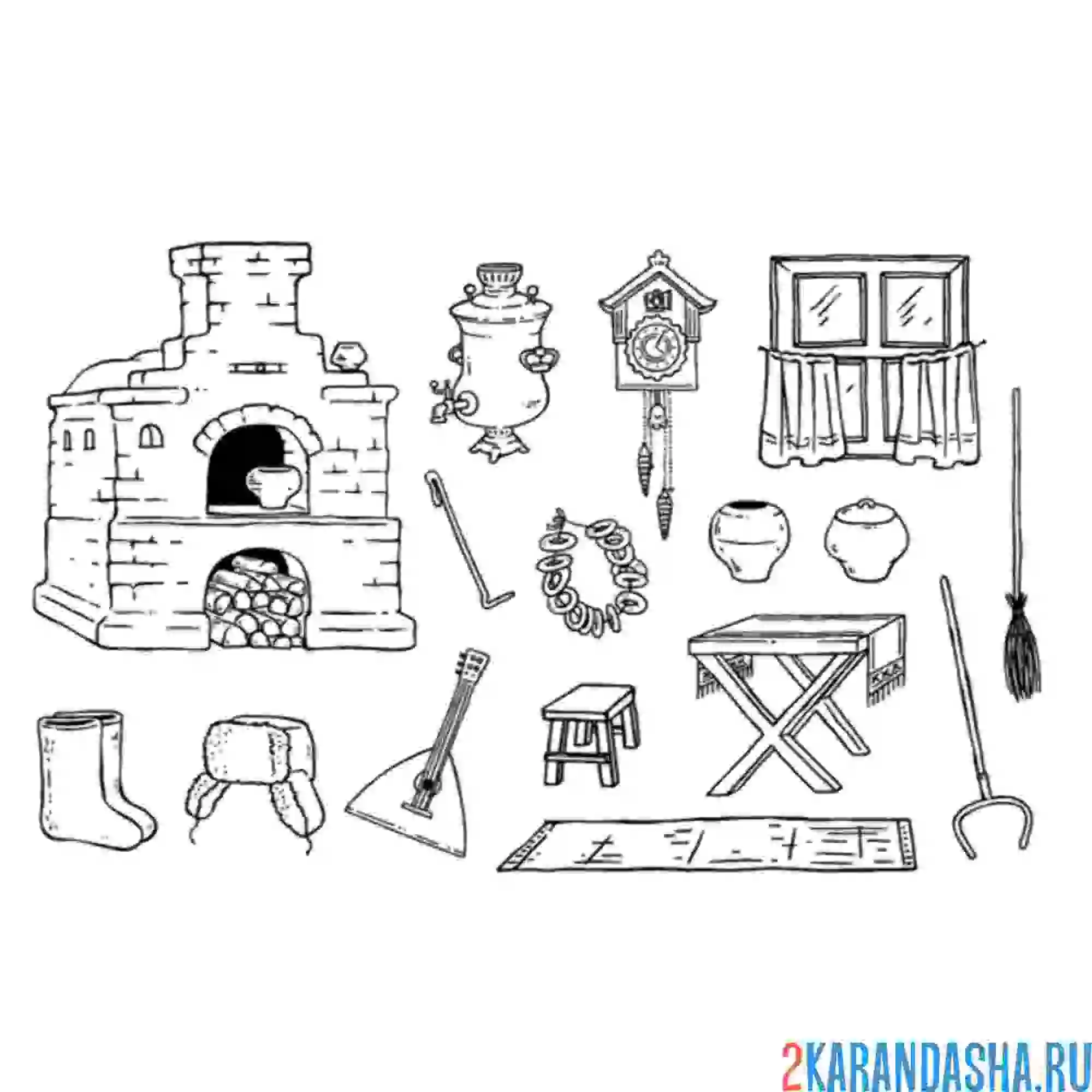 Раскраска атрибутика руси