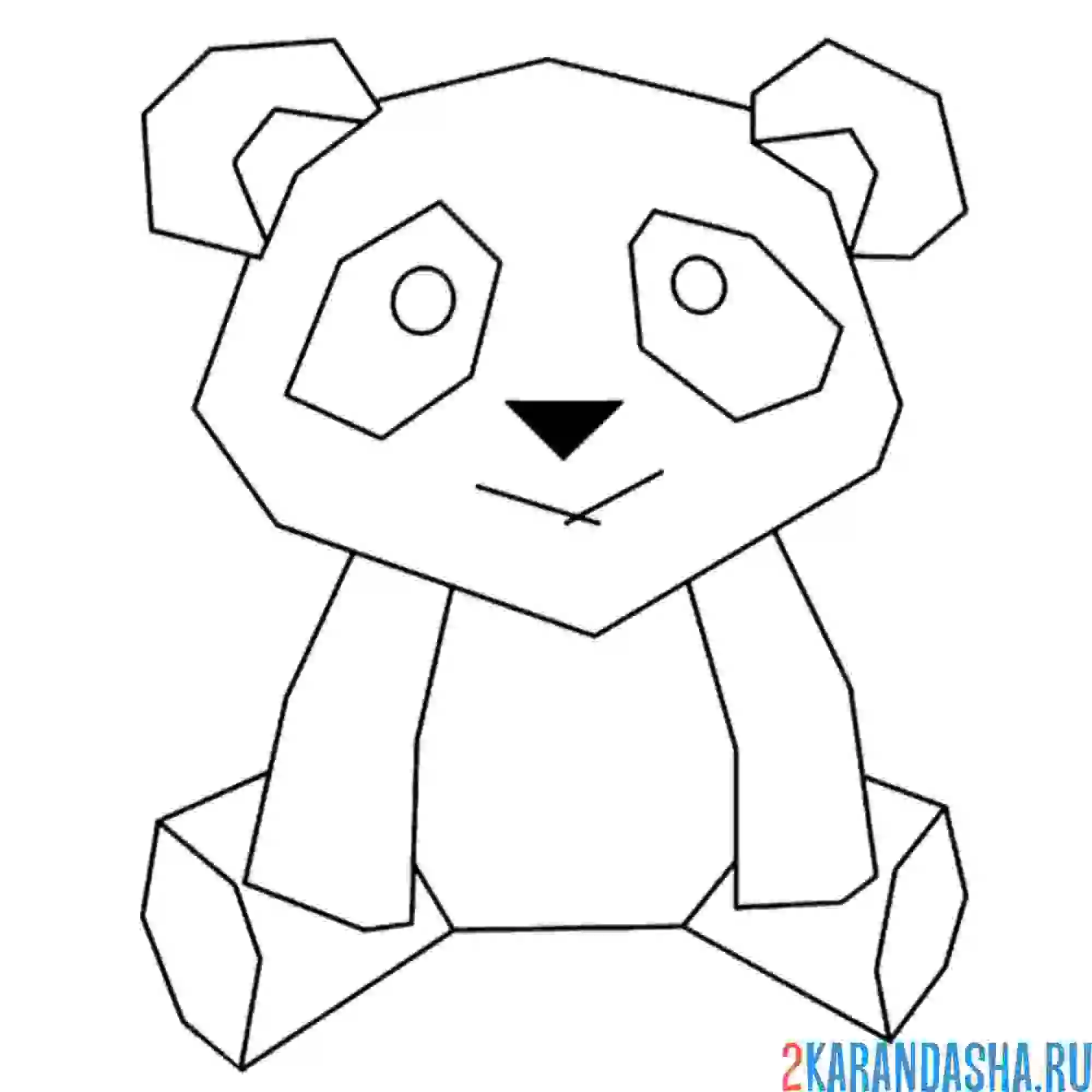Раскраска панда рисунок