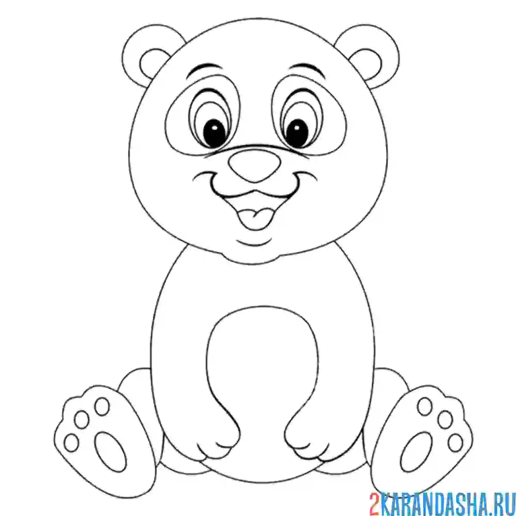 Раскраска панда малыш
