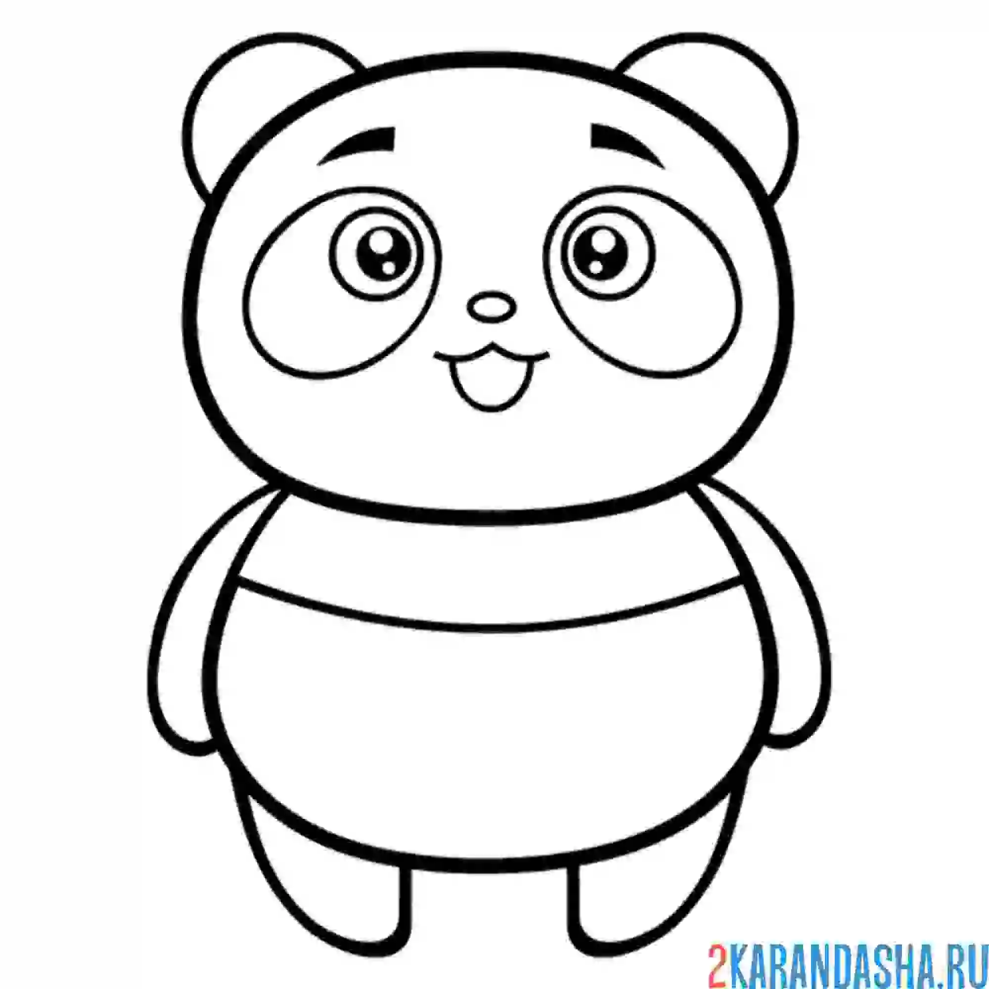 Раскраска панда маленький