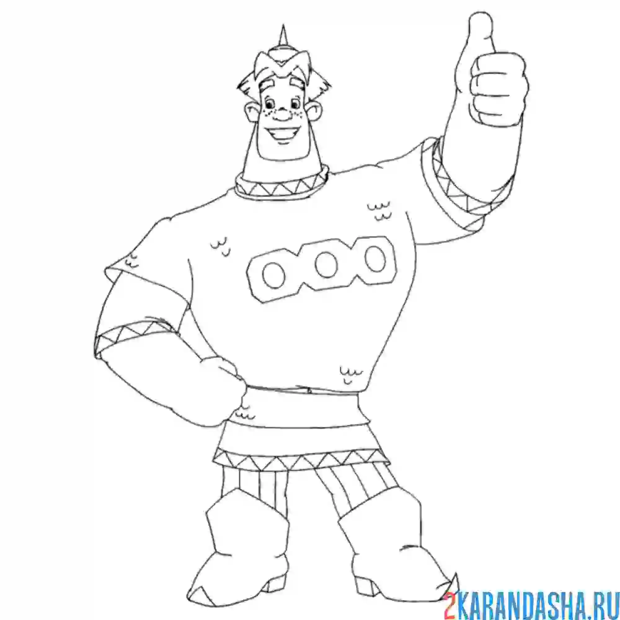 Раскраска алеша попович славный богатырь