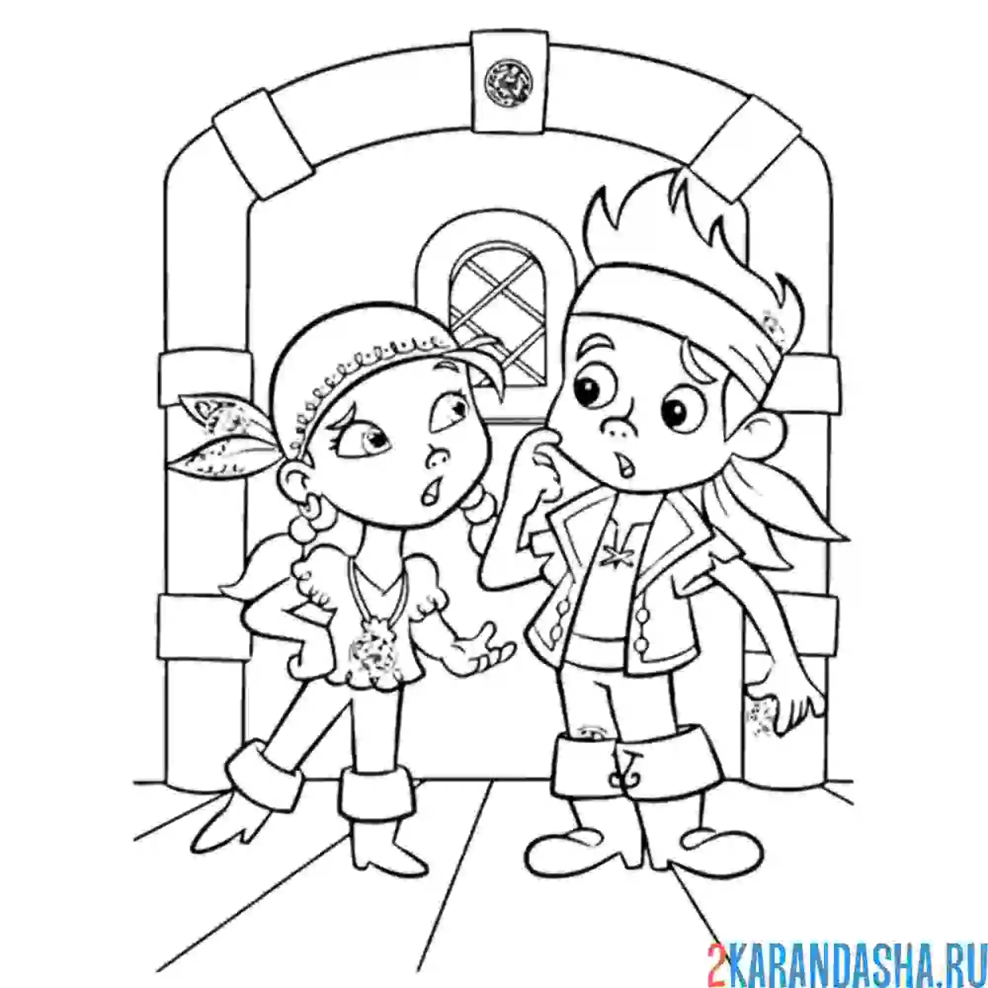 Раскраска джейк и пираты нетландии