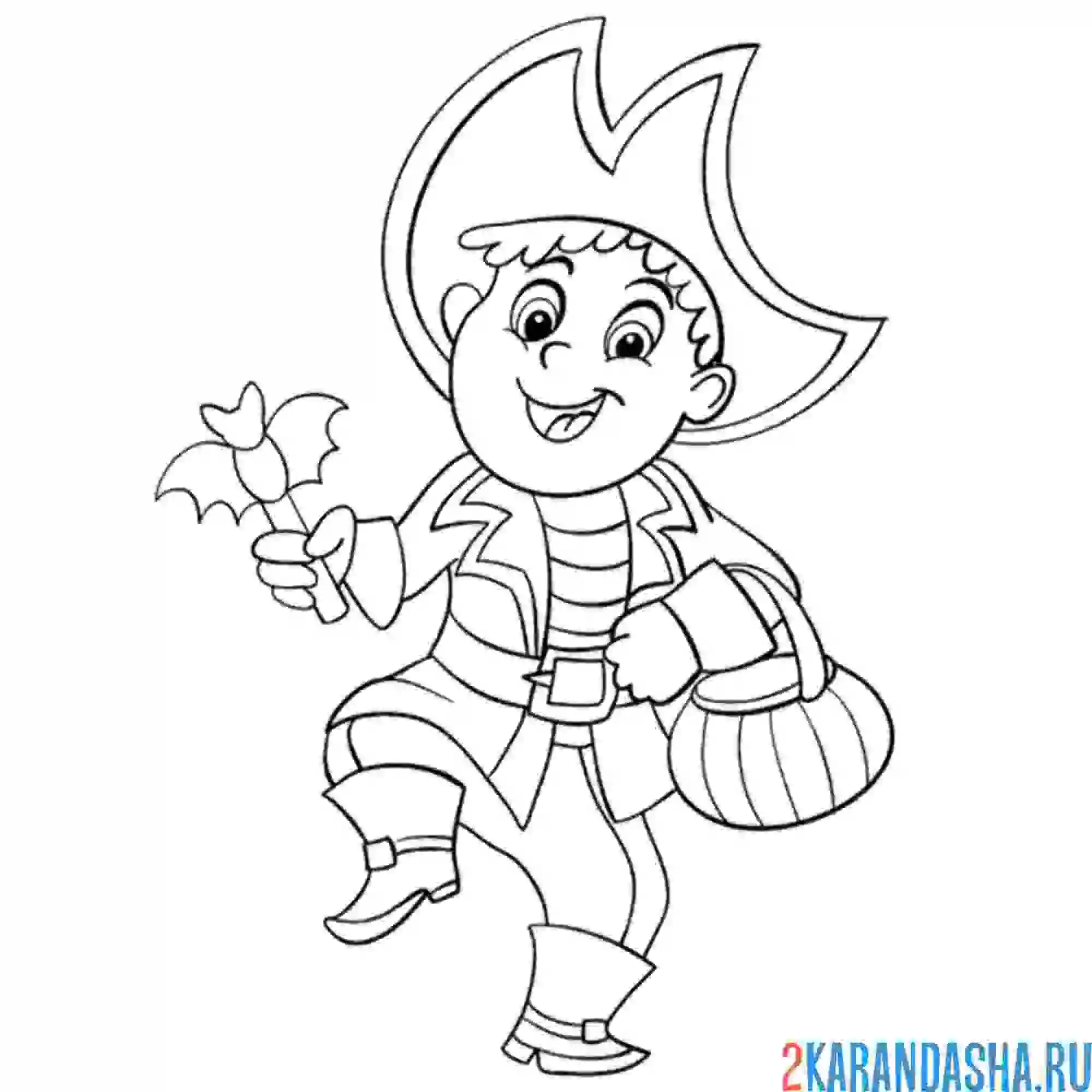 Раскраска счастливый пират