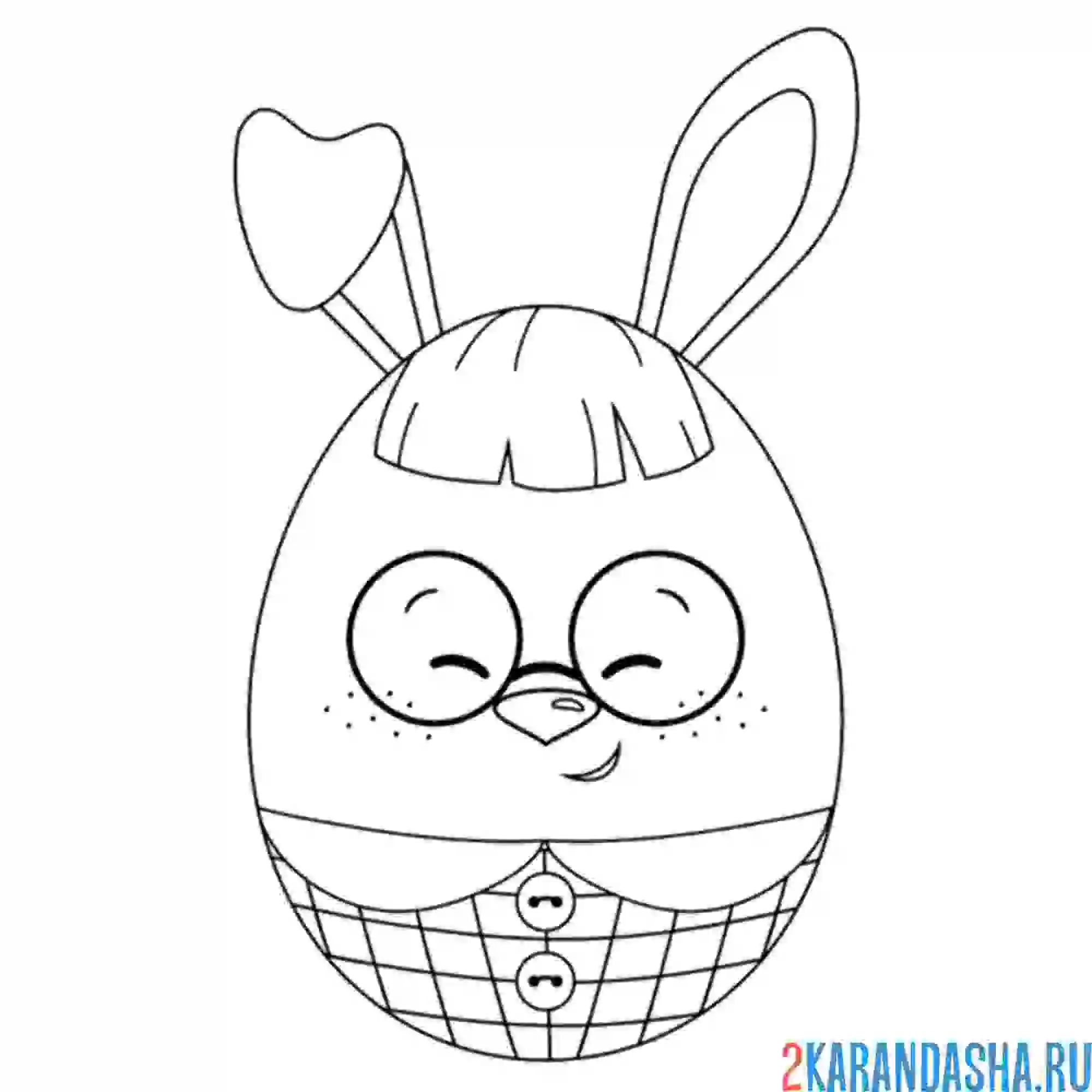 Раскраска милый пасхальный кролик яйцо