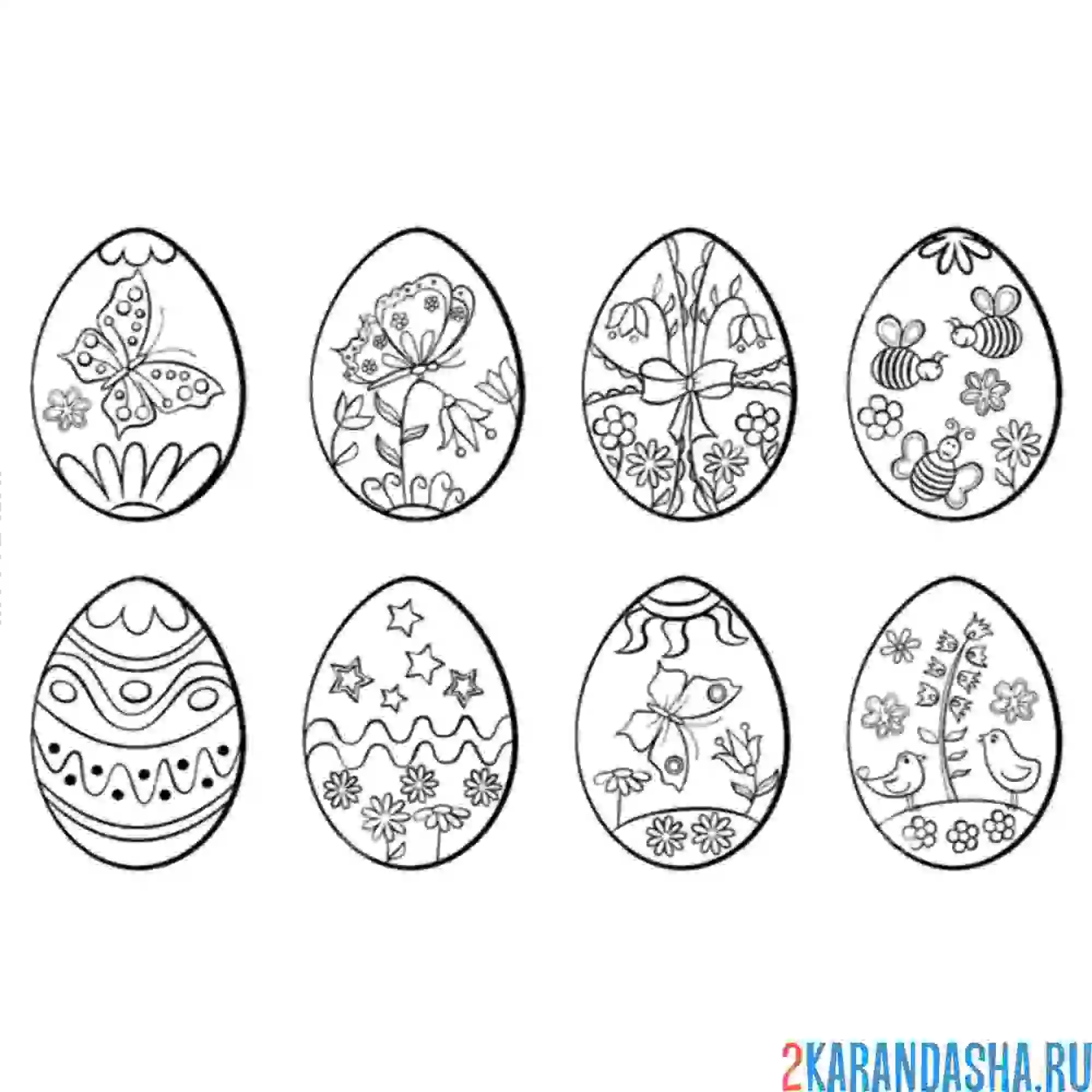 Раскраска пасхальные яйца с рисунком