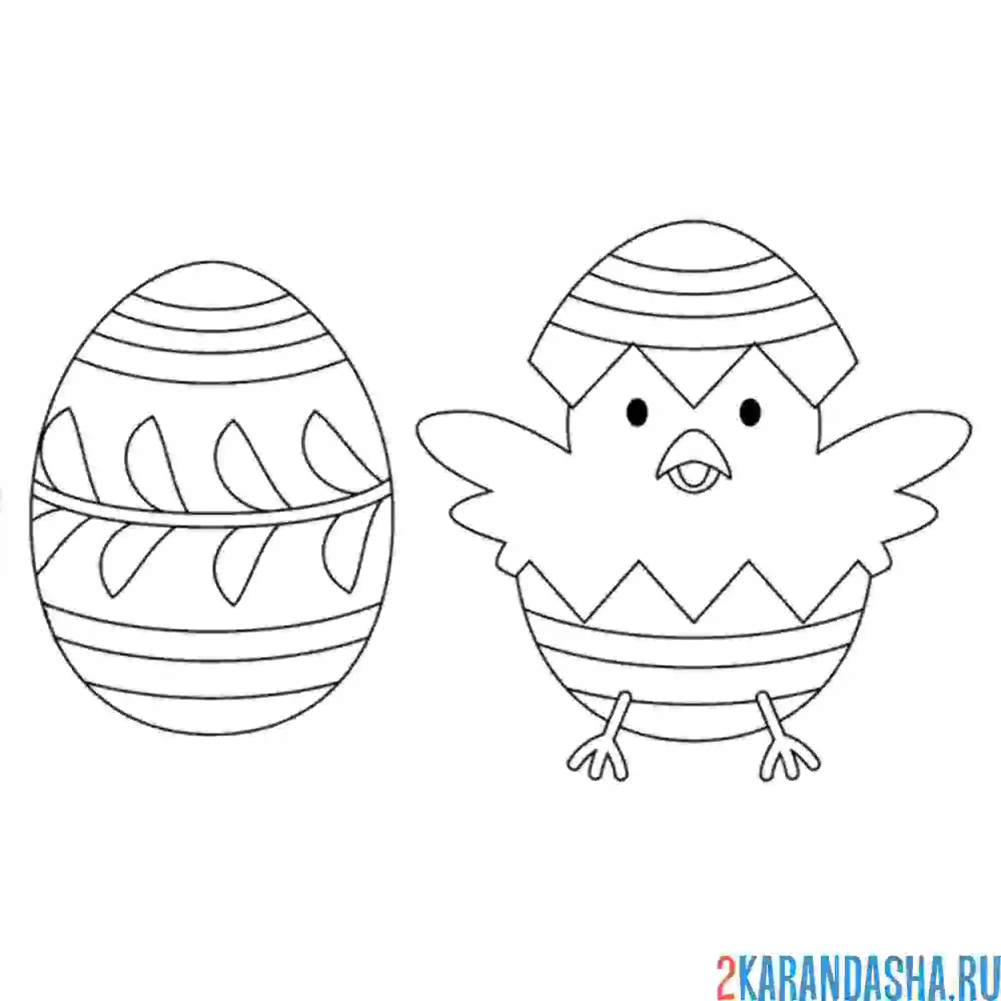 Раскраска пасхальный птенец