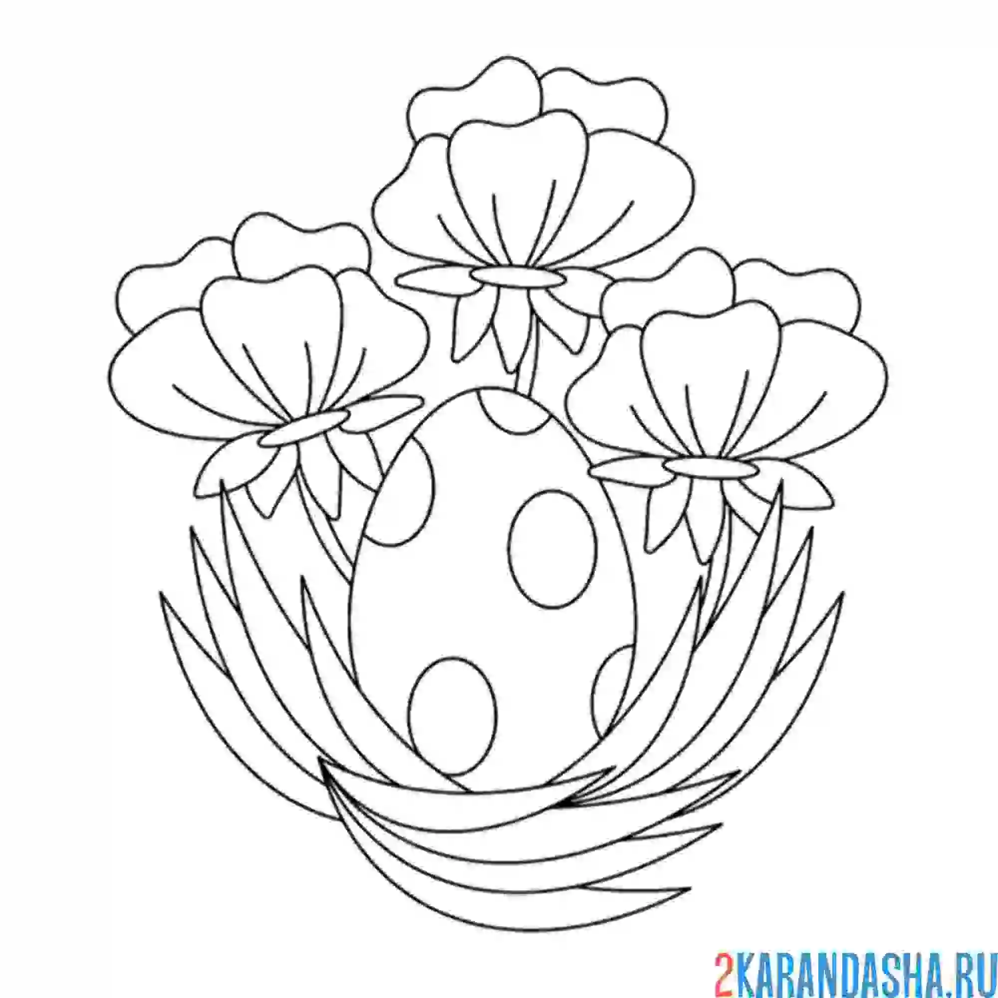 Раскраска яйцо в цветах