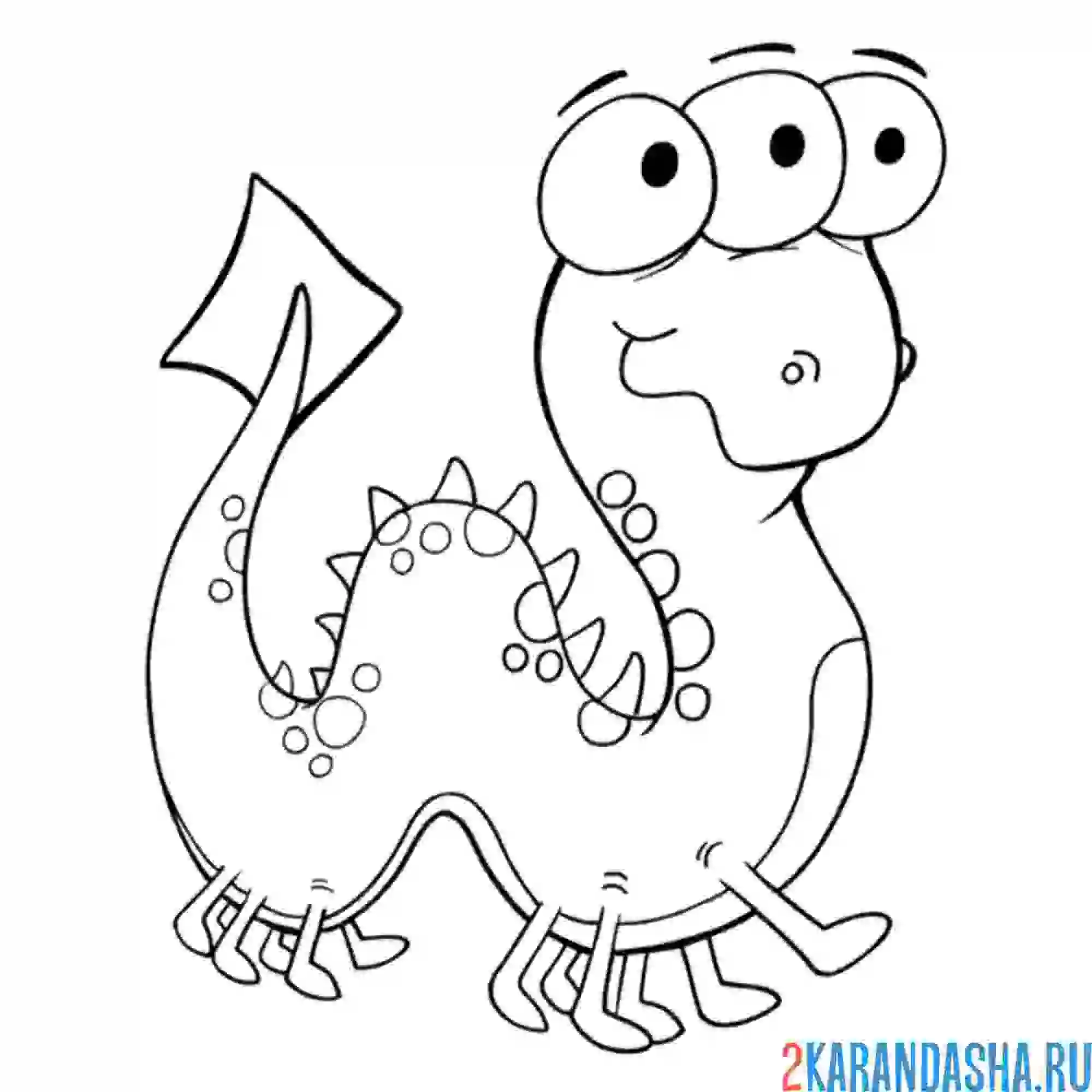 Раскраска трехглазый монстр