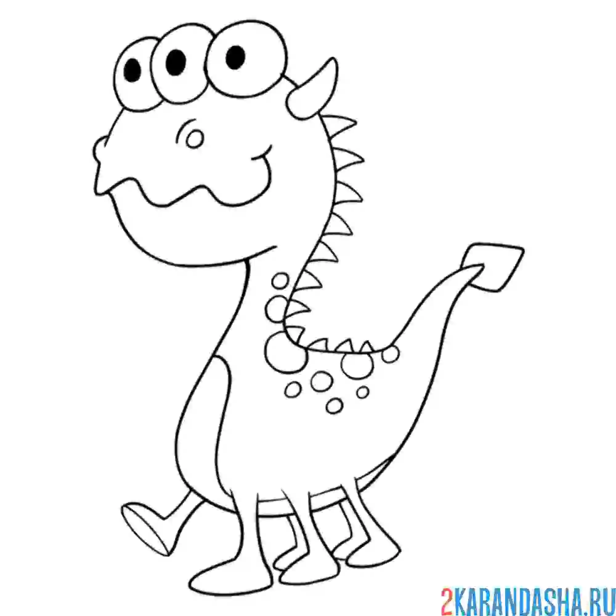 Раскраска монстр с тремя глазами