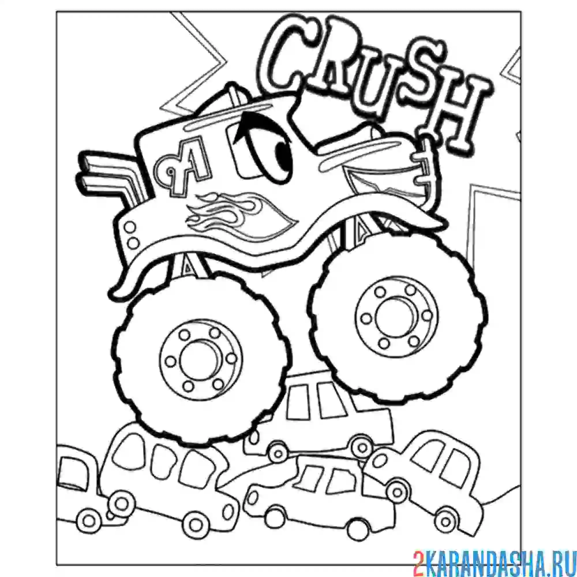 Раскраска монтср-трак