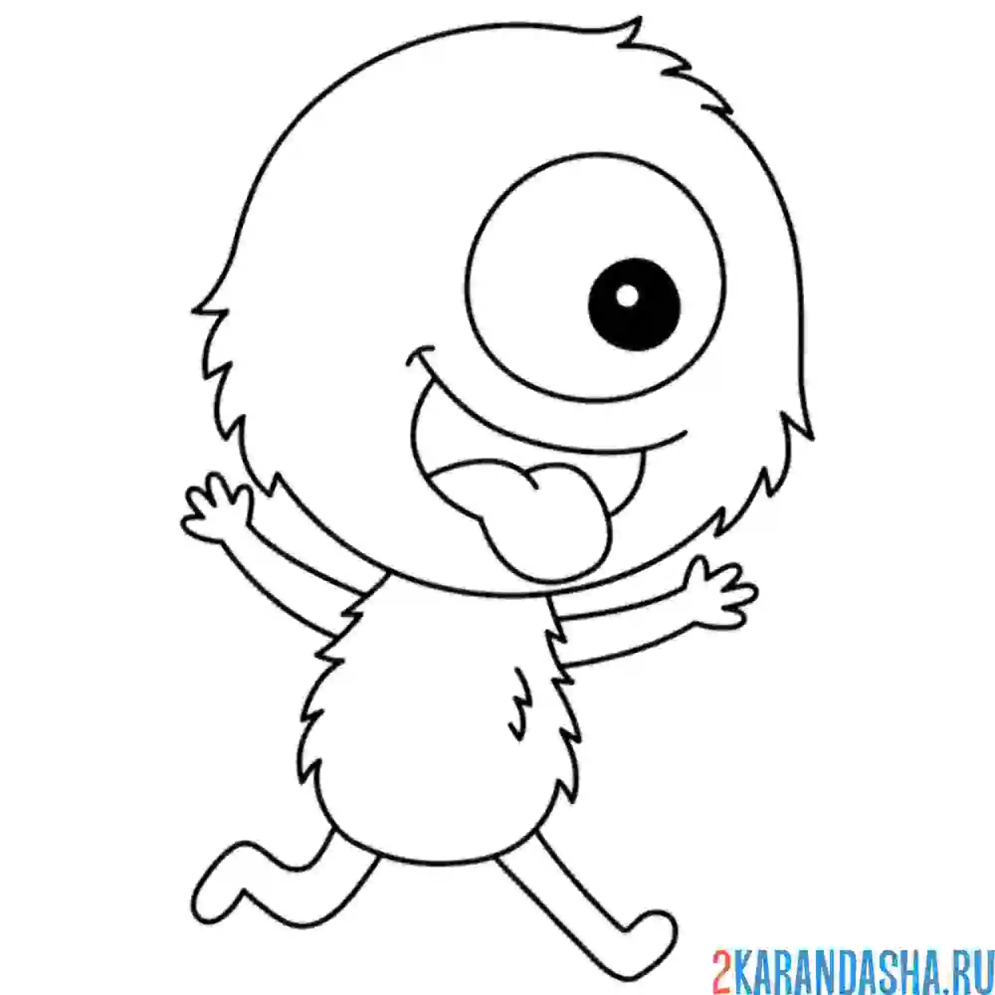 Раскраска пушистый монстр