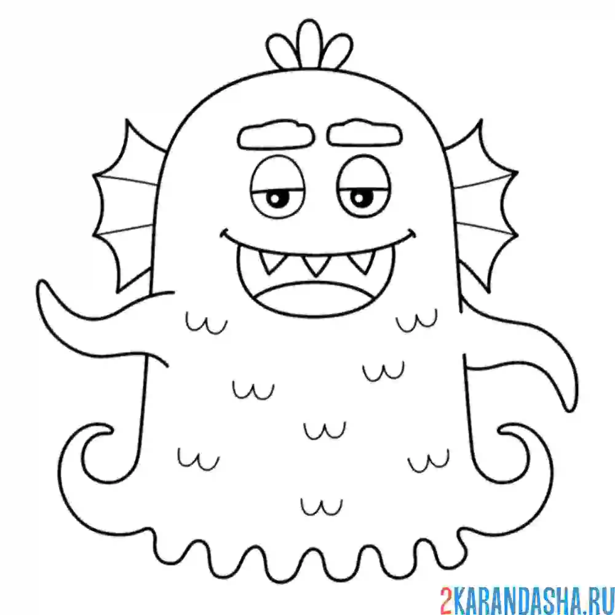 Раскраска монстр подводный