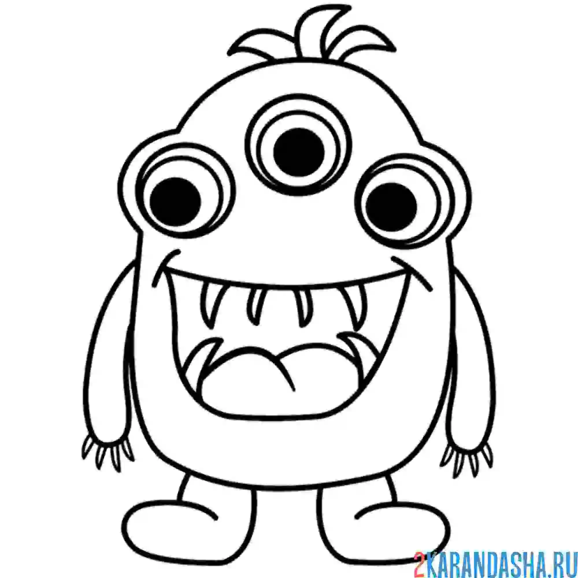 Раскраска монстр для малышей