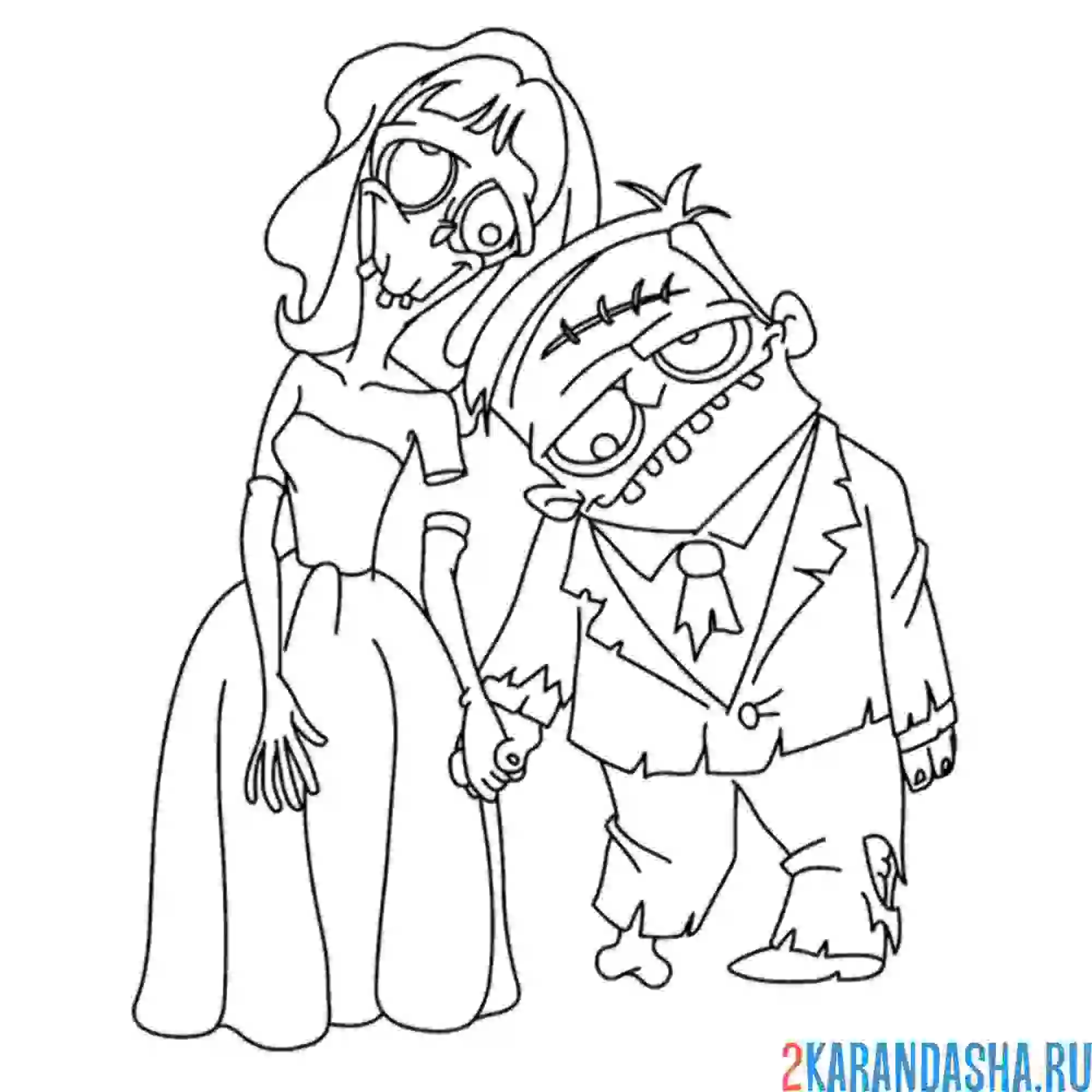 Раскраска монстры зомби