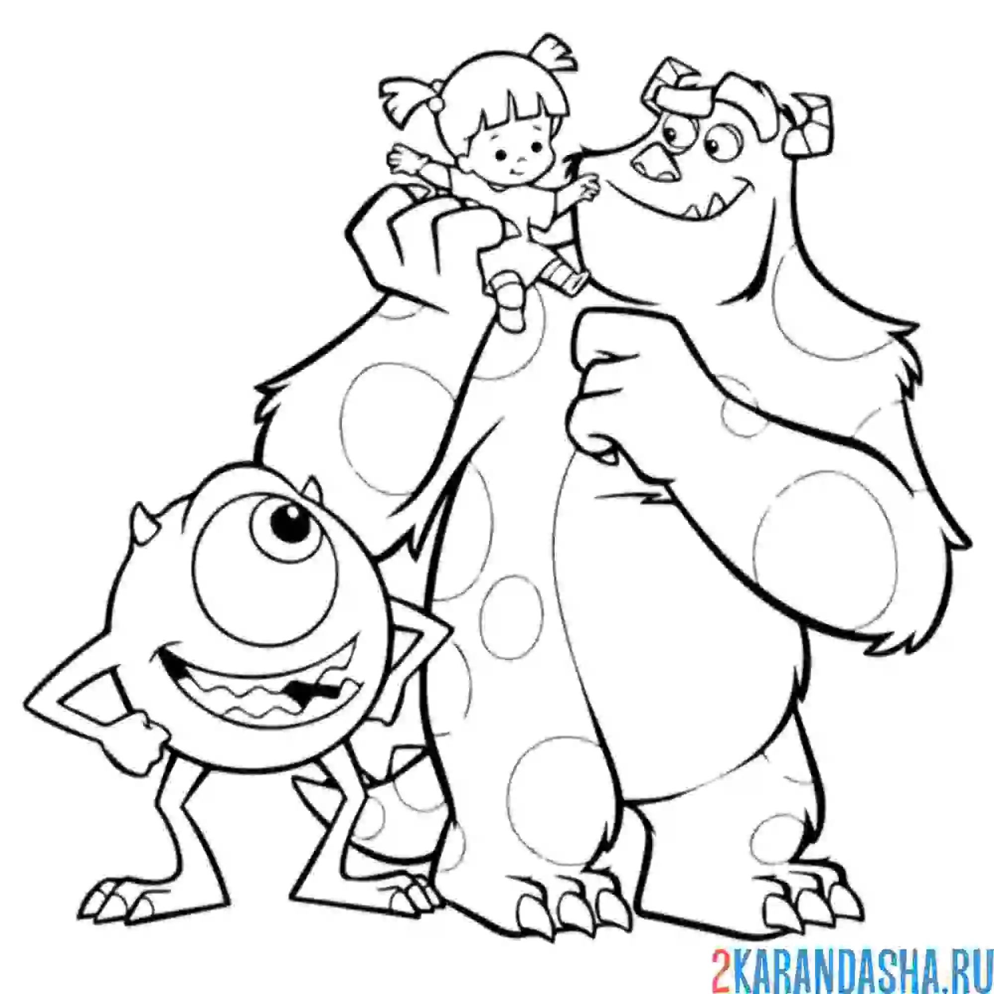 Раскраска корпорация монстров мультик
