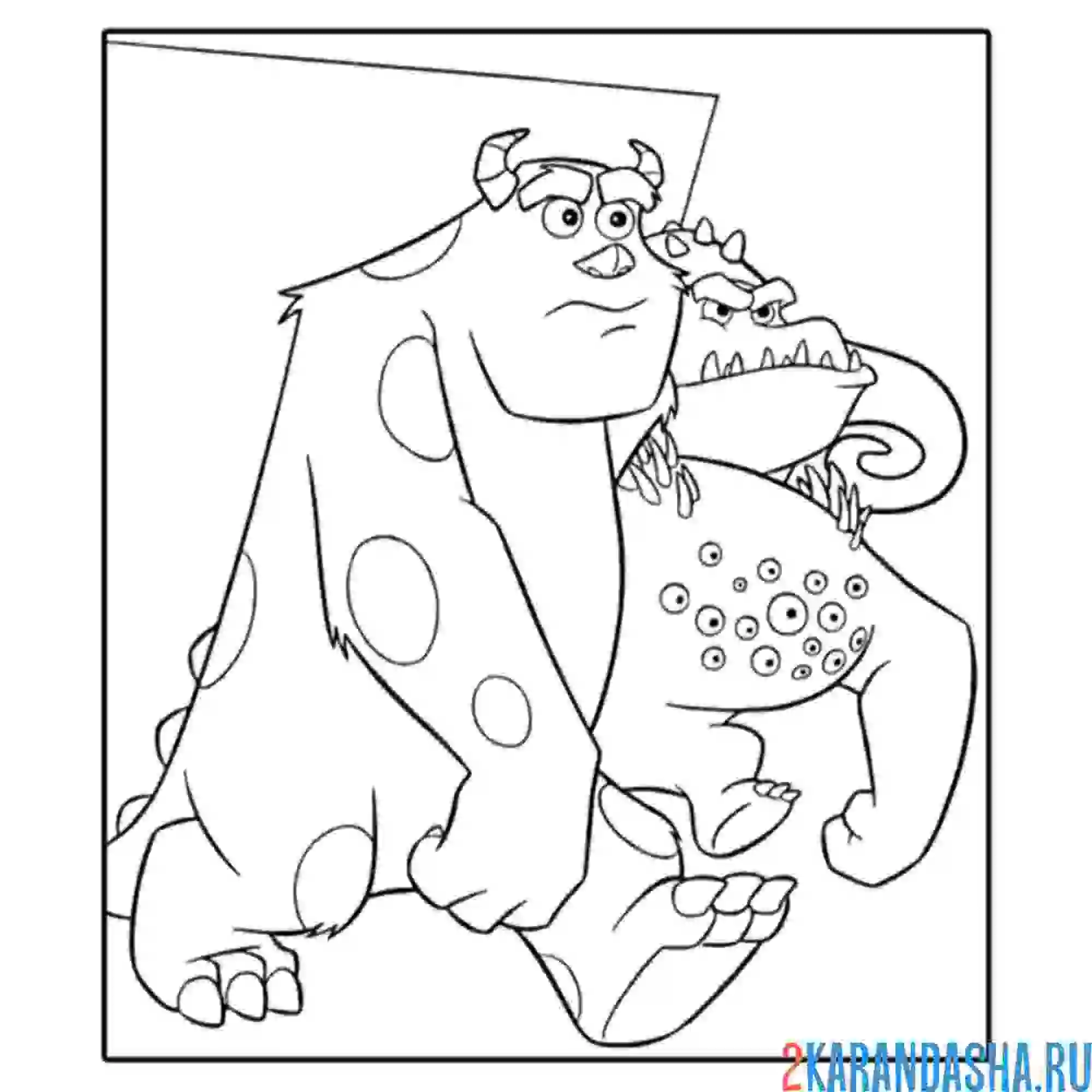 Раскраска мультик корпорация монстров