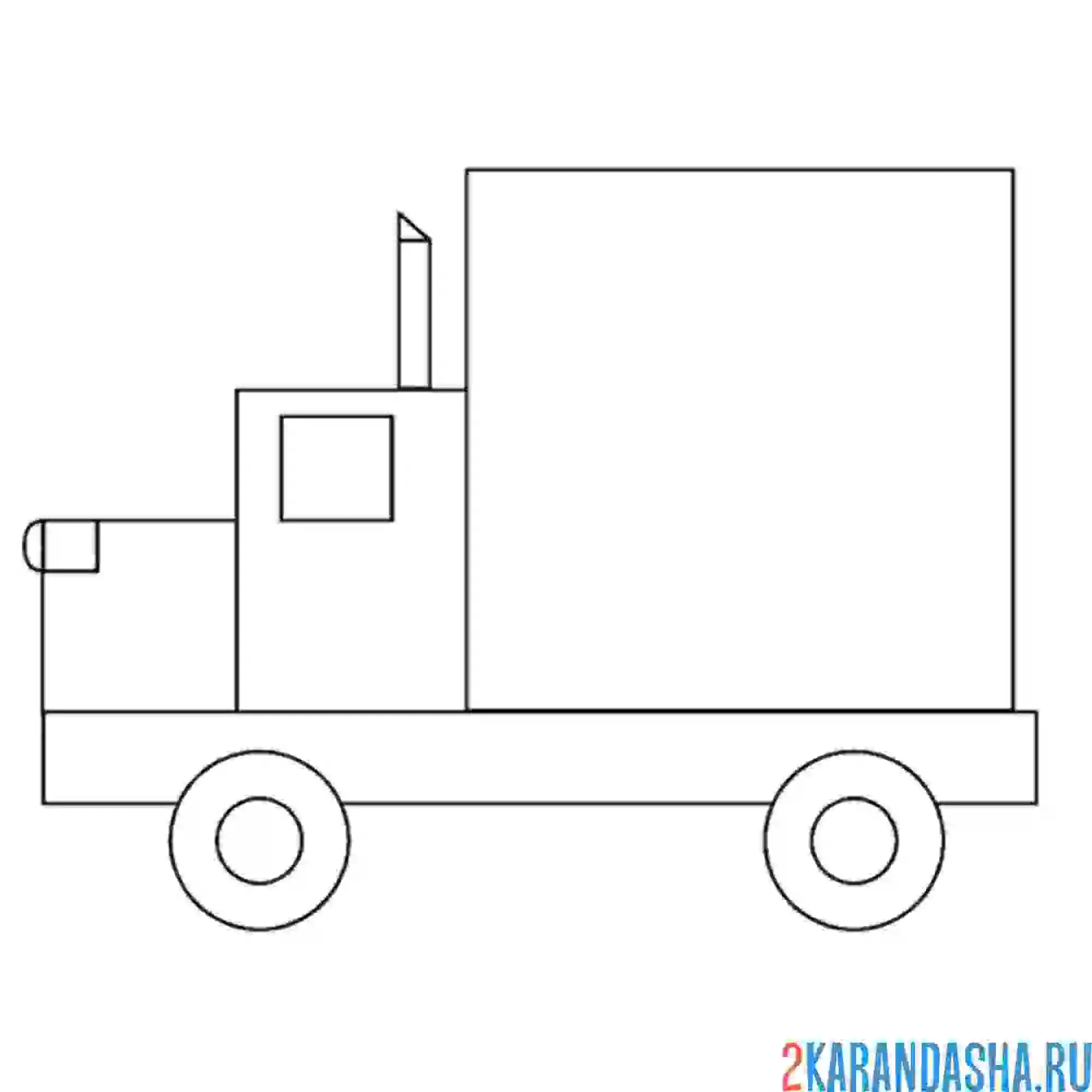 Раскраска машинка из геометрических фигур