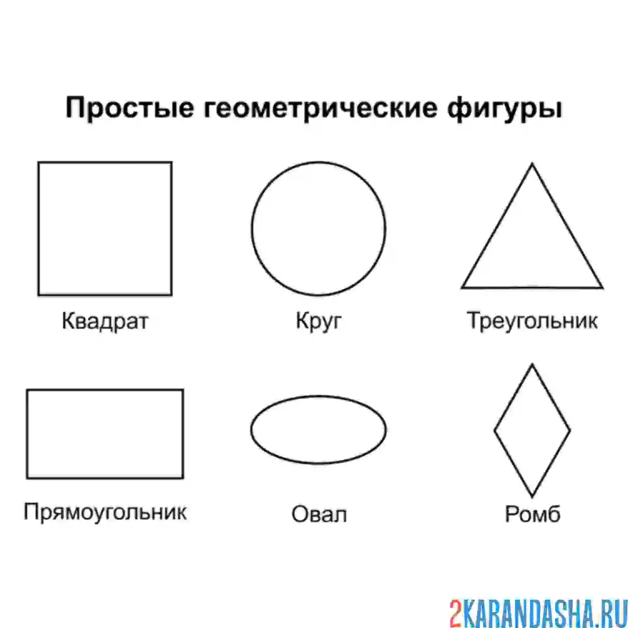 На столе в ряд лежат 4 фигуры треугольник ромб круг квадрат