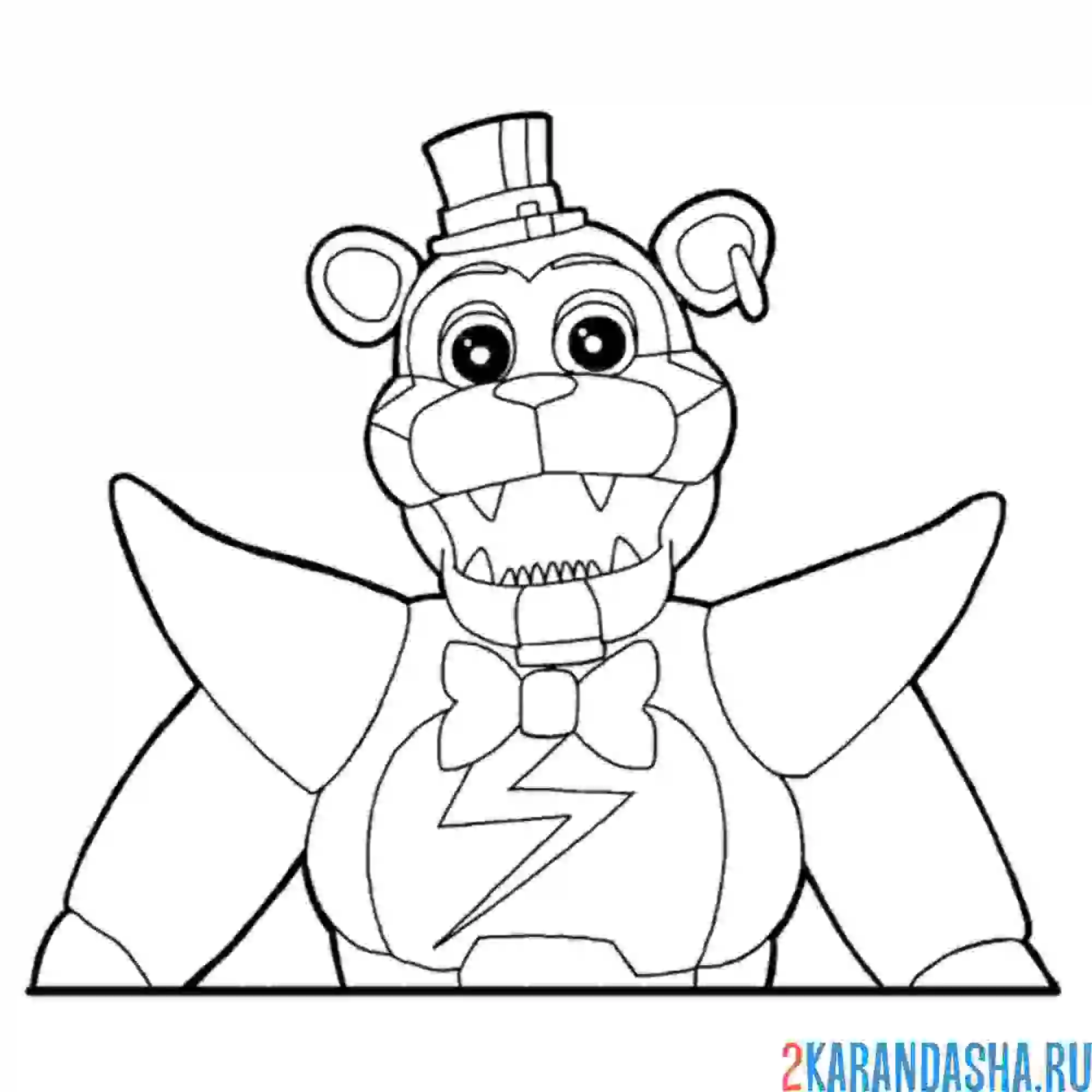 Раскраска аниматроник фнаф фредди