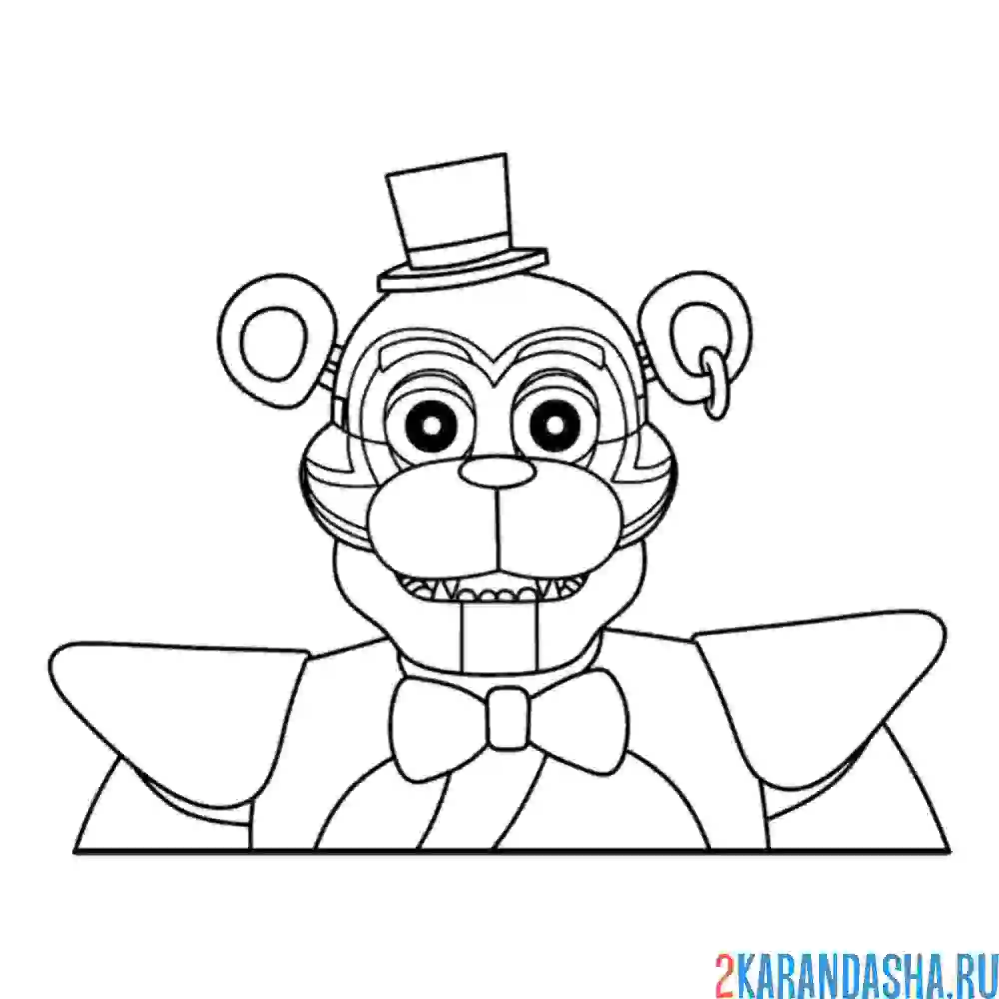 Раскраска фредди аниматроник новый
